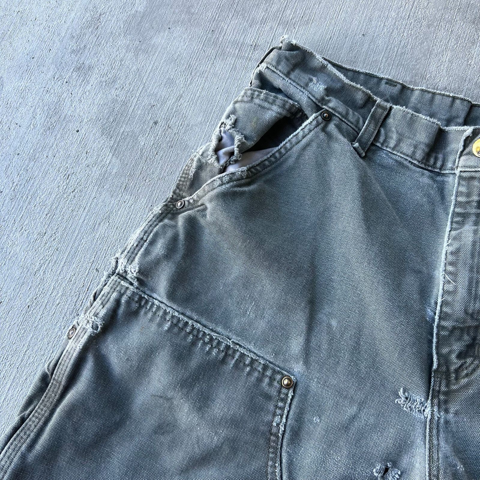 Carhartt × Vintage Carhartt faded green double knee work wear carpenter pants Size US 33 - 11 Thumbnail