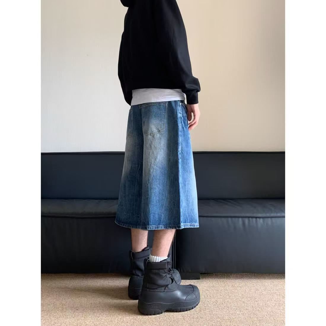 Japanese Brand × Jean Blue casual retro washed straight denim shorts Size US 32 / EU 48 - 3 Thumbnail