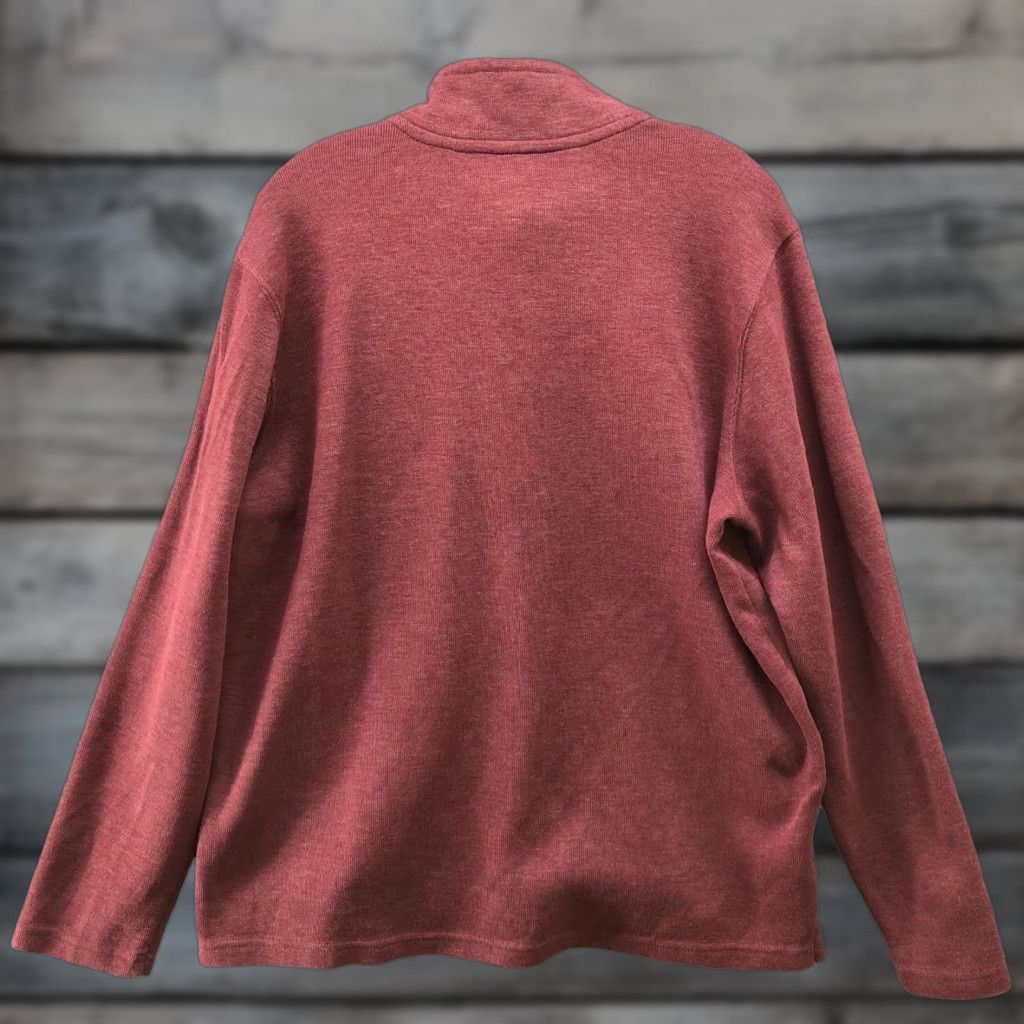 Eddie Bauer Eddie Bauer Mock Neck Sweatshirt Mens L 1/4 Button Burgundy Wine Pullover Sweater Knit Casual Winter Fall Regular Mens Size US L / EU 52-54 / 3 - 1 Thumbnail