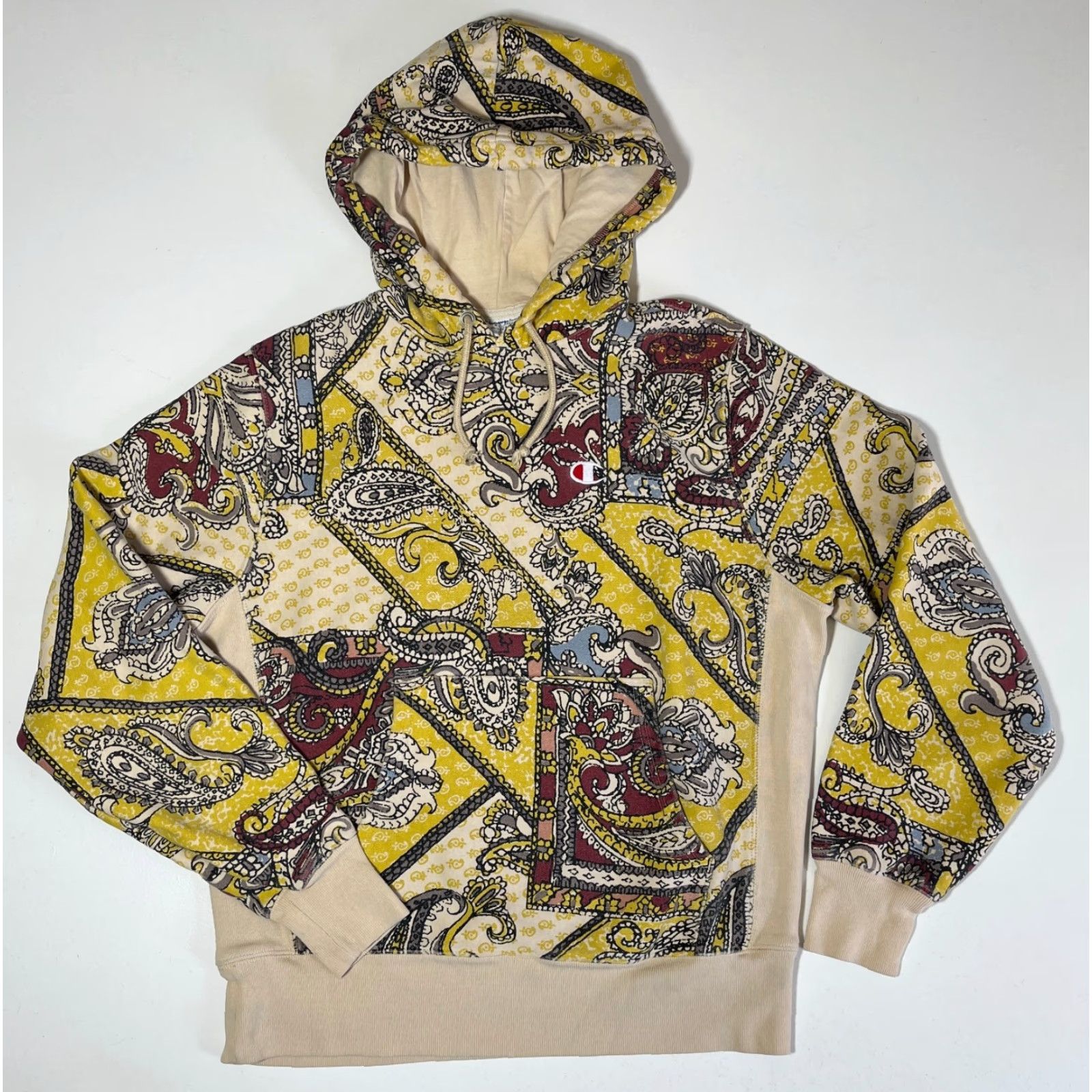 Champion Champion x Urban Outfitters Paisley Print Hoodie Men's M Front Pocket Hooded Pullover Multicolor 90s Style Reverse Weave Mens Size US M / EU 48-50 / 2 - 3 Thumbnail
