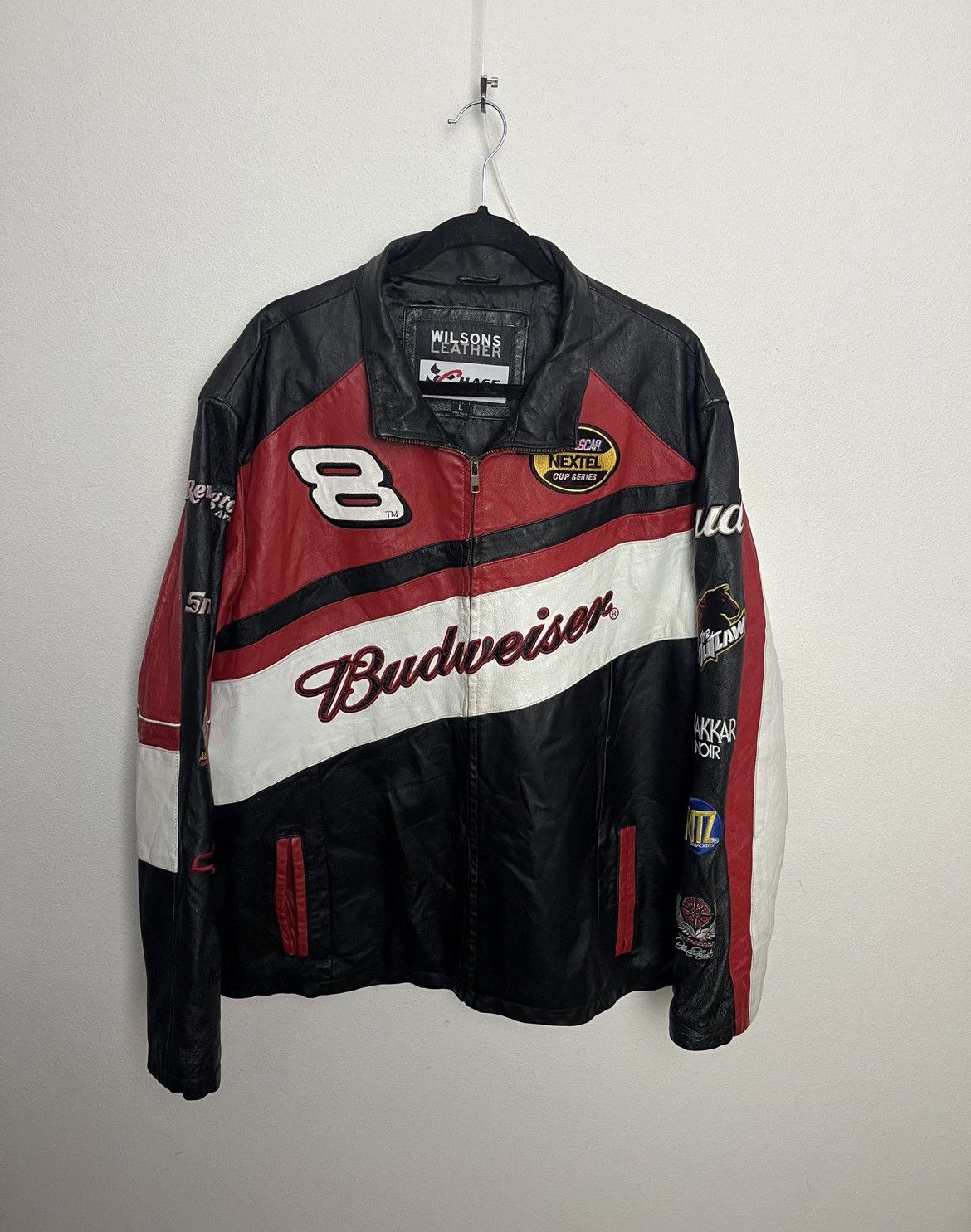 Budweiser Chase Authentics Budweiser Nascar leather jacket | Grailed