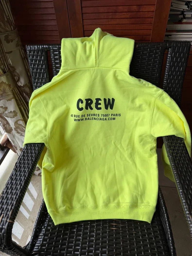 Balenciaga Balenciaga Fluorescent Yellow CREW Sweatshirt Size US S / EU 44-46 / 1 - 2 Thumbnail