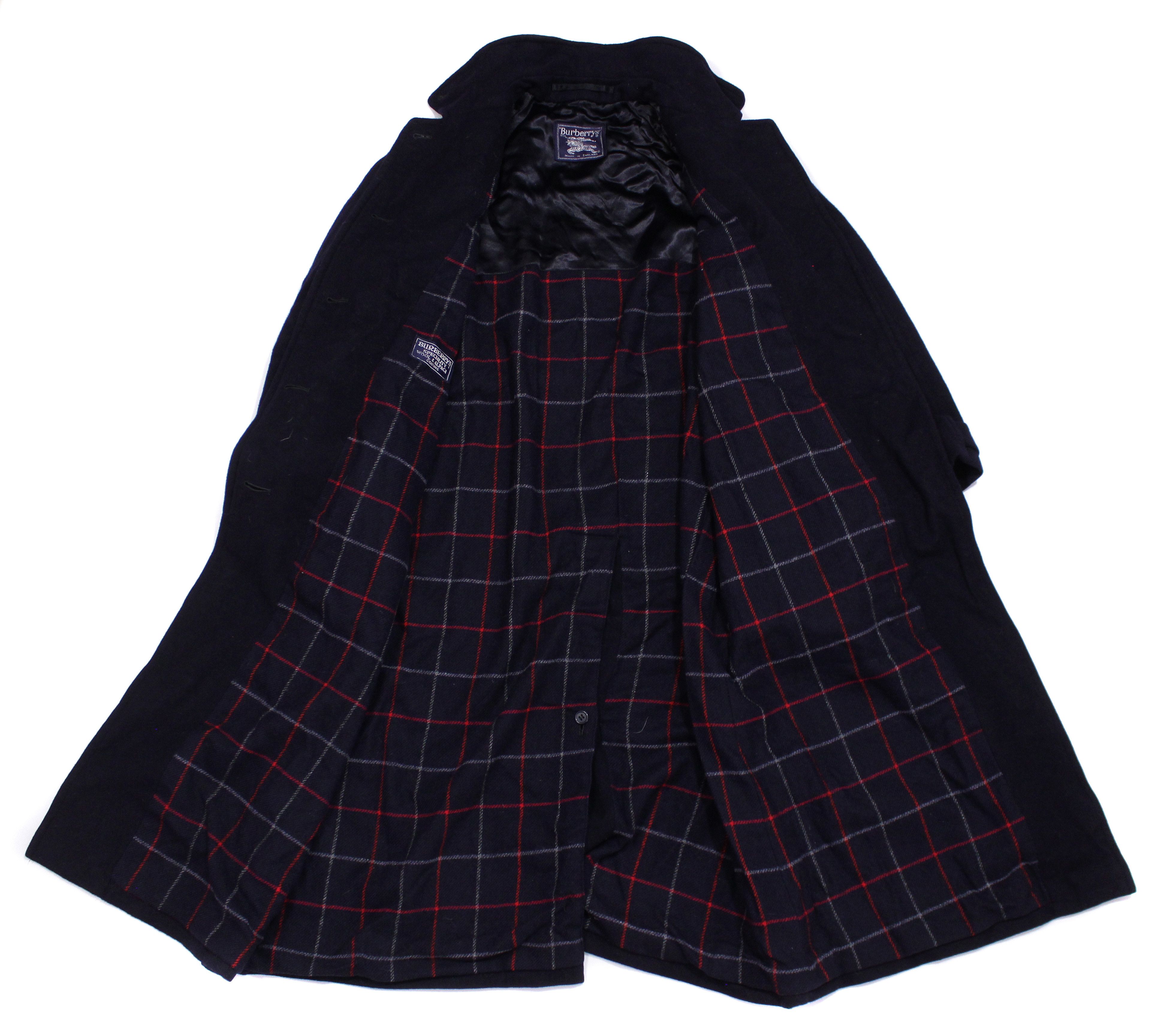 Burberry 90S Nova Check Wool Alpaca Overcoat Vintage Size XL / US 12-14 / IT 48-50 - 3 Thumbnail