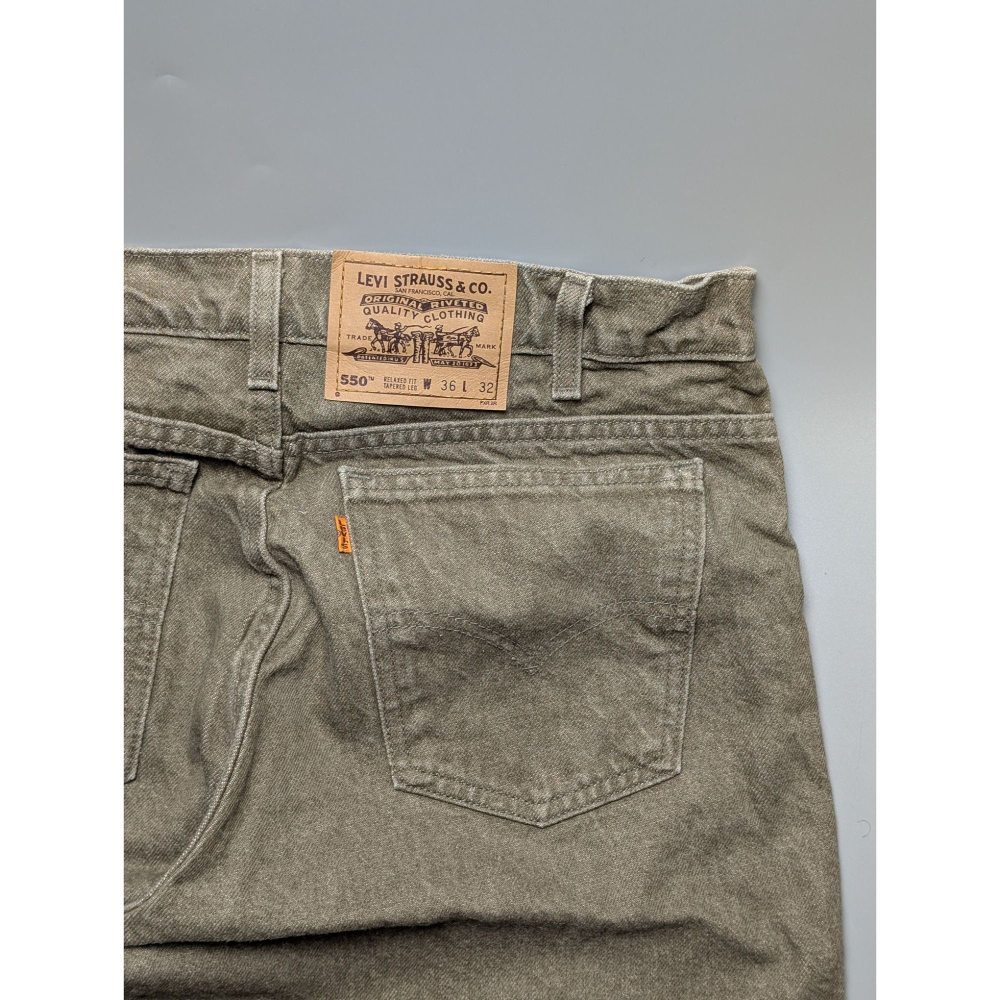 Levi's Levi's 550 Made In USA Orange Tab Green Jeans Pants (Y1071) Size US 36 / EU 52 - 11 Thumbnail