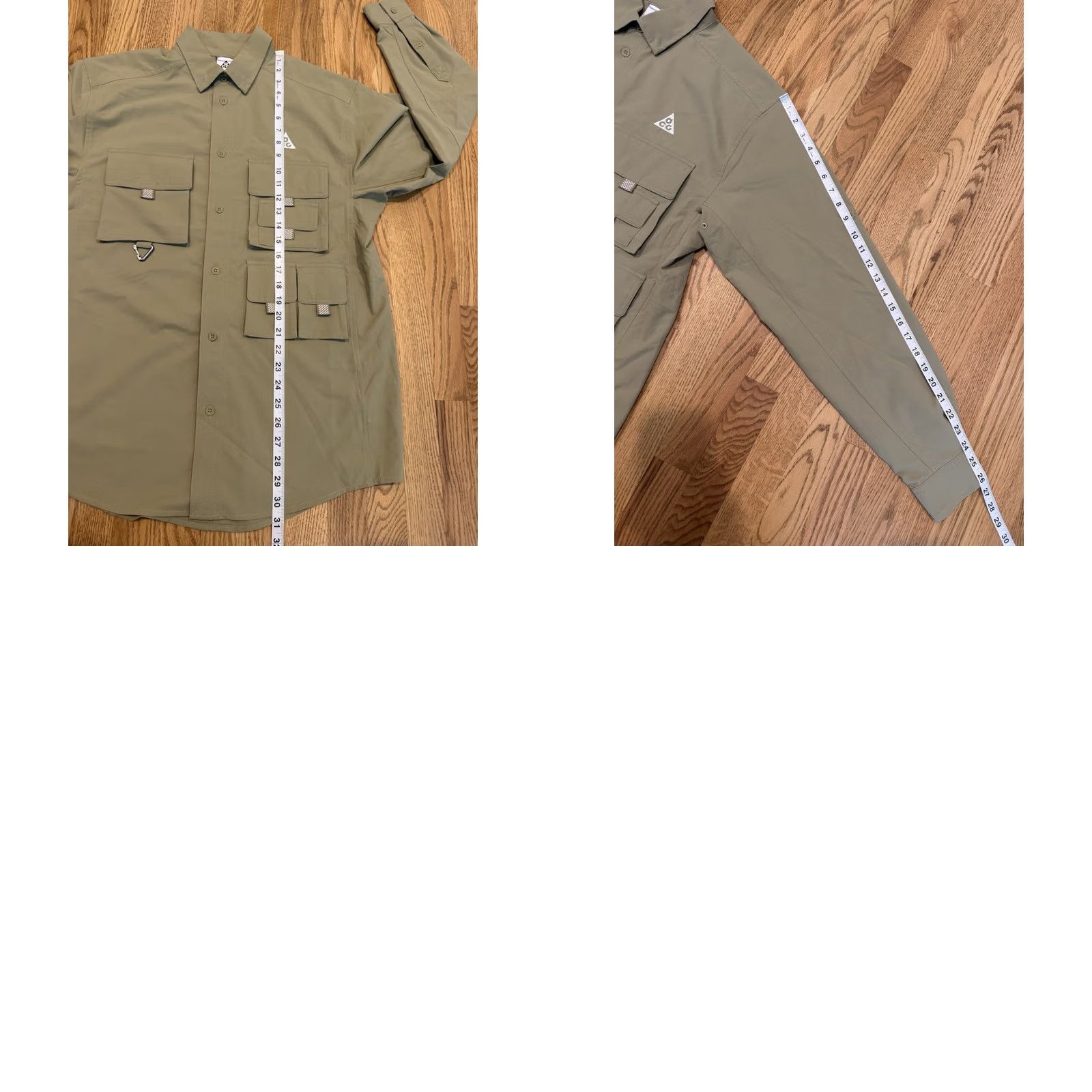 Nike VINTAGE? No — Nike Dri-FIT Shirt Men M Long Sleeve Collared Button-Up Pockets Beige Size US M / EU 48-50 / 2 - 8 Thumbnail