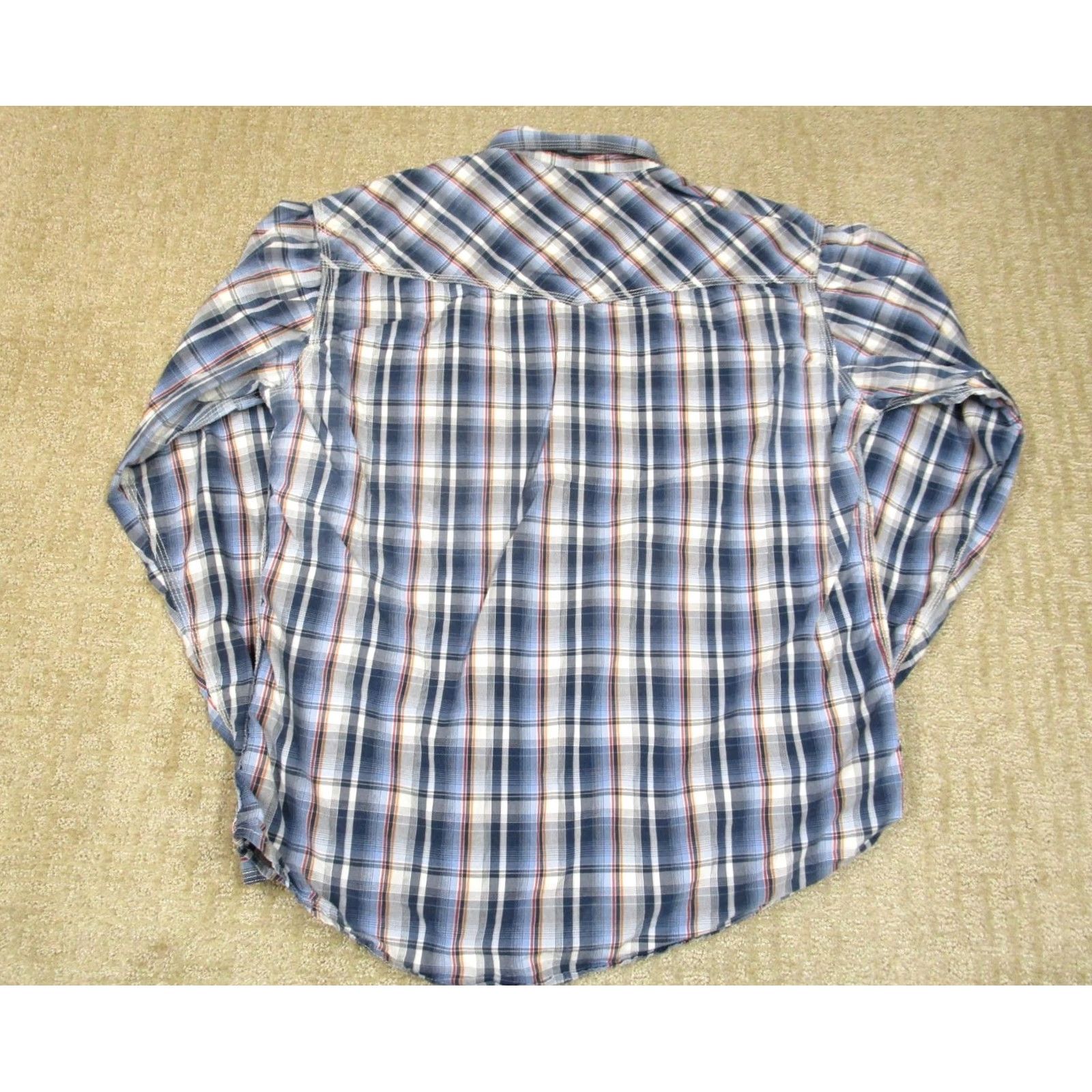 Wrangler Wrangler 20X Shirt Men Large Blue Plaid Pearl Snap Western Long Sleeve Button-Up Size US L / EU 52-54 / 3 - 3 Thumbnail