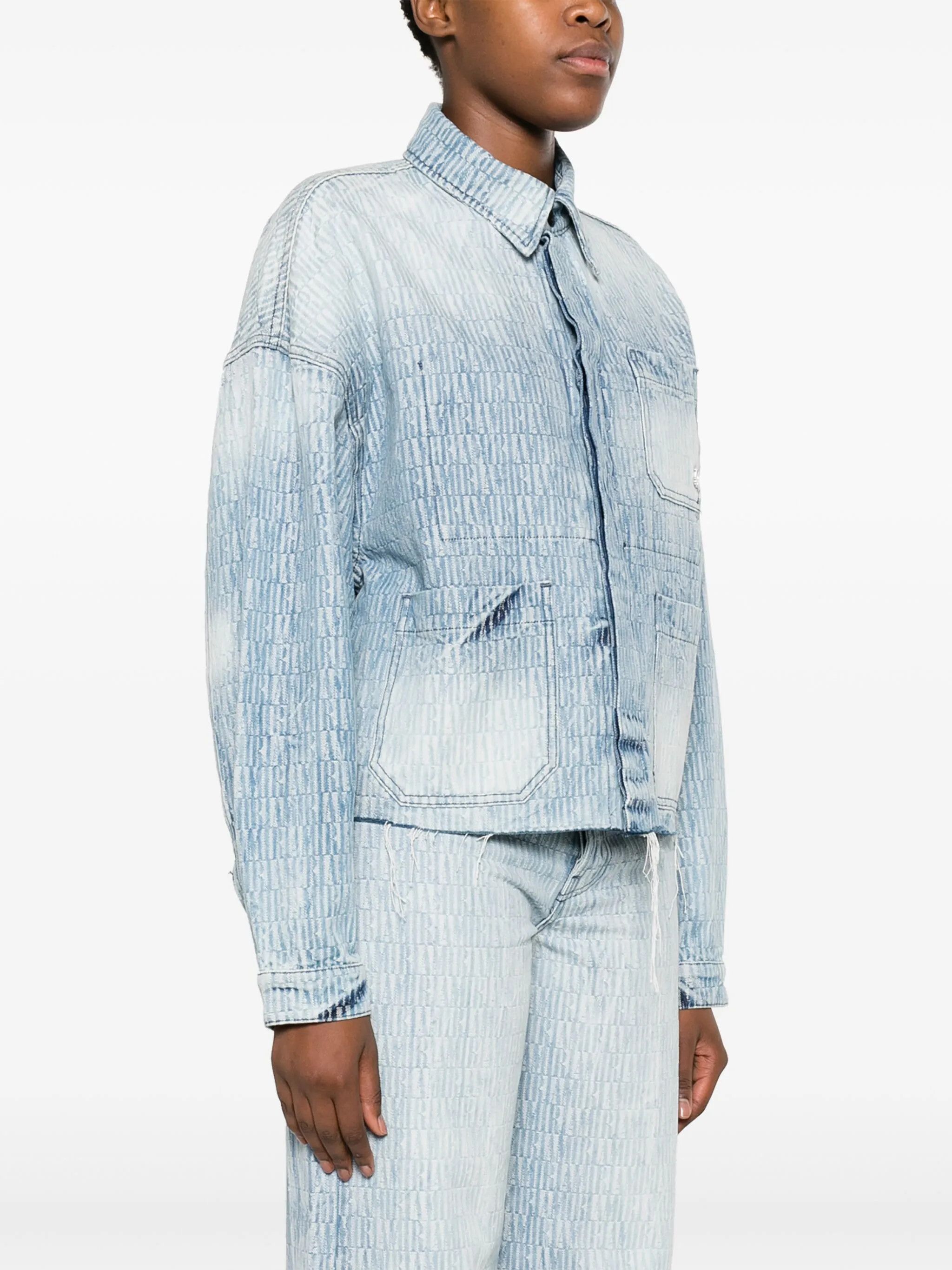 Amiri o1y0425 Denim Jacket in Blue Size S / US 4 / IT 40 - 3 Thumbnail