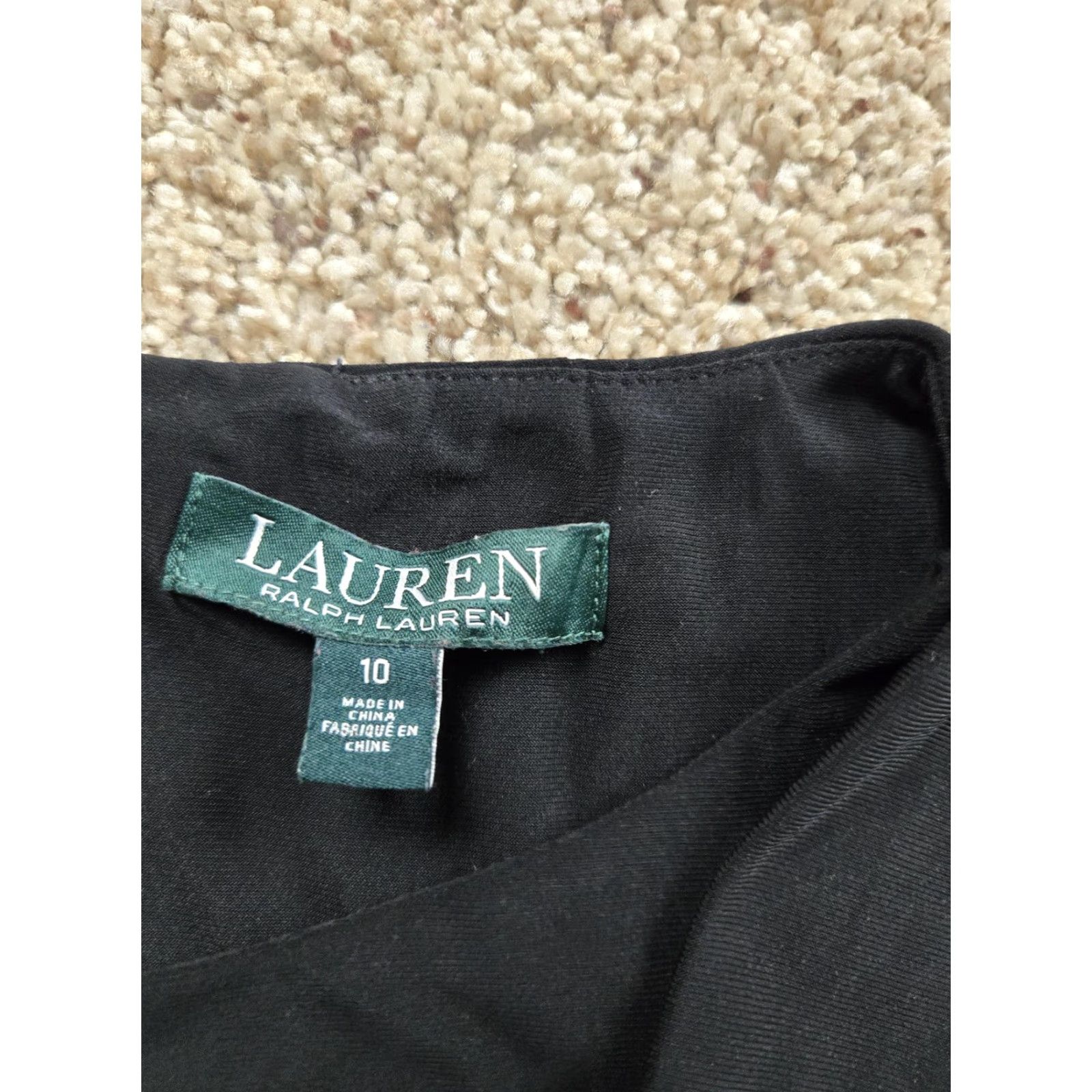 Ralph Lauren Lauren Ralph Lauren Dress Womens 10 Black Long Sleeve Faux Wrap Ruffle Sheath Dress Size L / US 10 / IT 46 - 4 Thumbnail