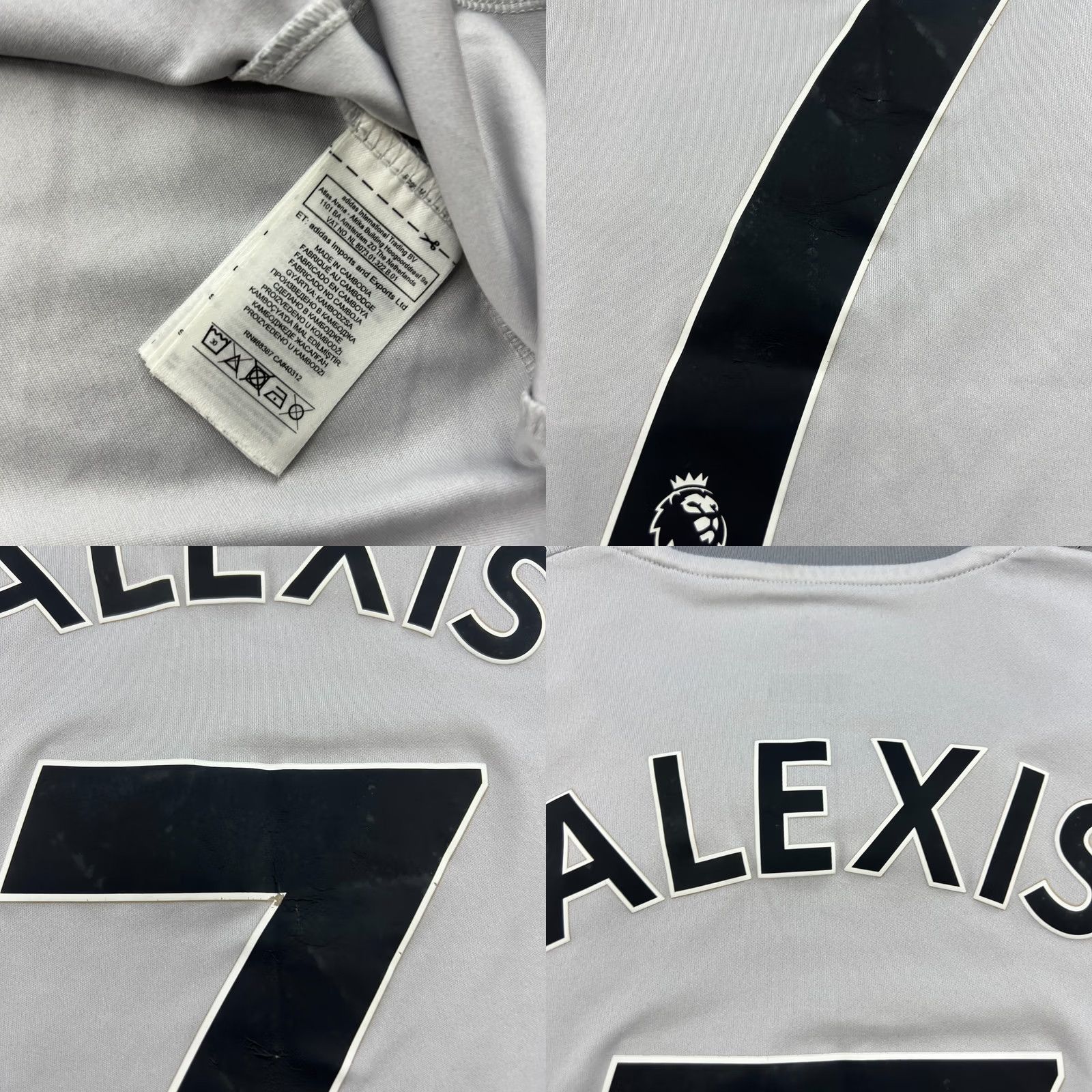 Adidas adidas Manchester United 2017 2018 Third Alexis Mens Football Jersey Medium T-Shirt Gray Size US M / EU 48-50 / 2 - 8 Thumbnail
