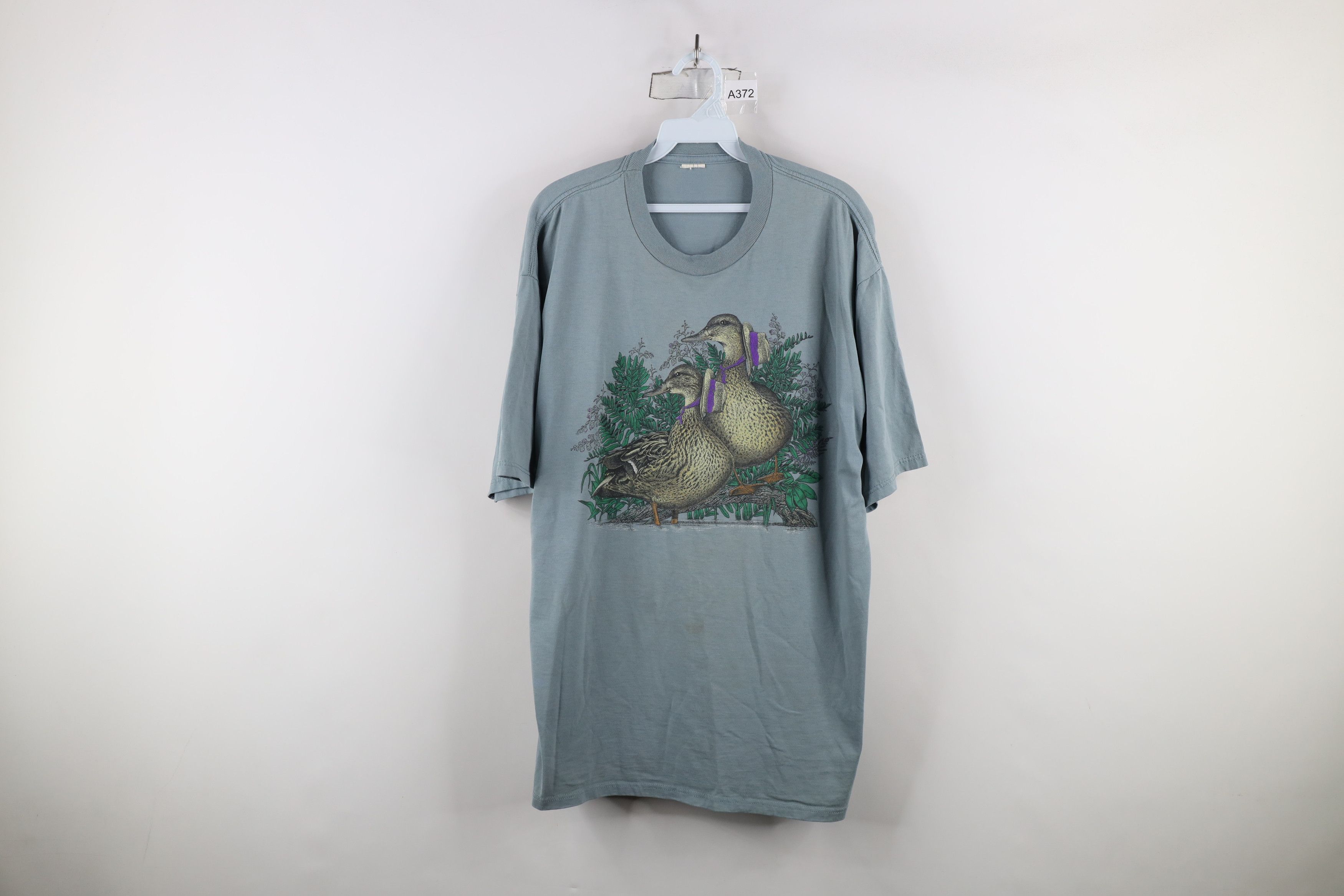 Vintage Vintage 90s Streetwear Nature Duck Short Sleeve T-Shirt Blue Size US XL / EU 56 / 4 - 1 Thumbnail