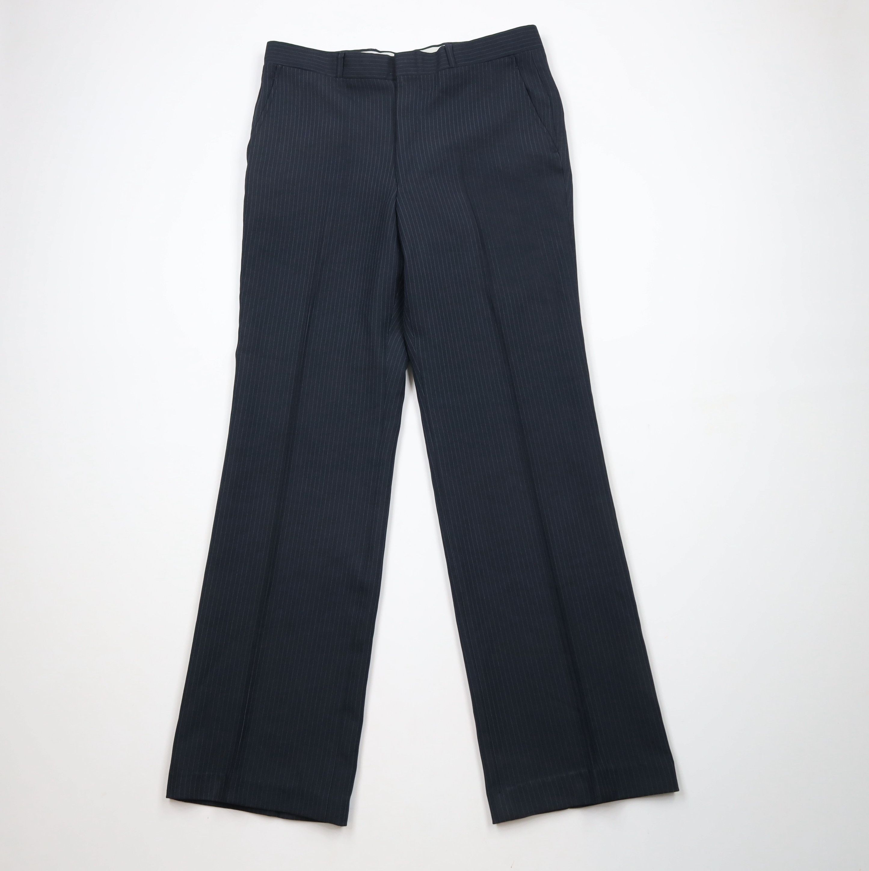 Vintage Vintage 70s Streetwear Knit Flared Wide Leg Chino Pants Navy Size US 34 / EU 50 - 1 Thumbnail