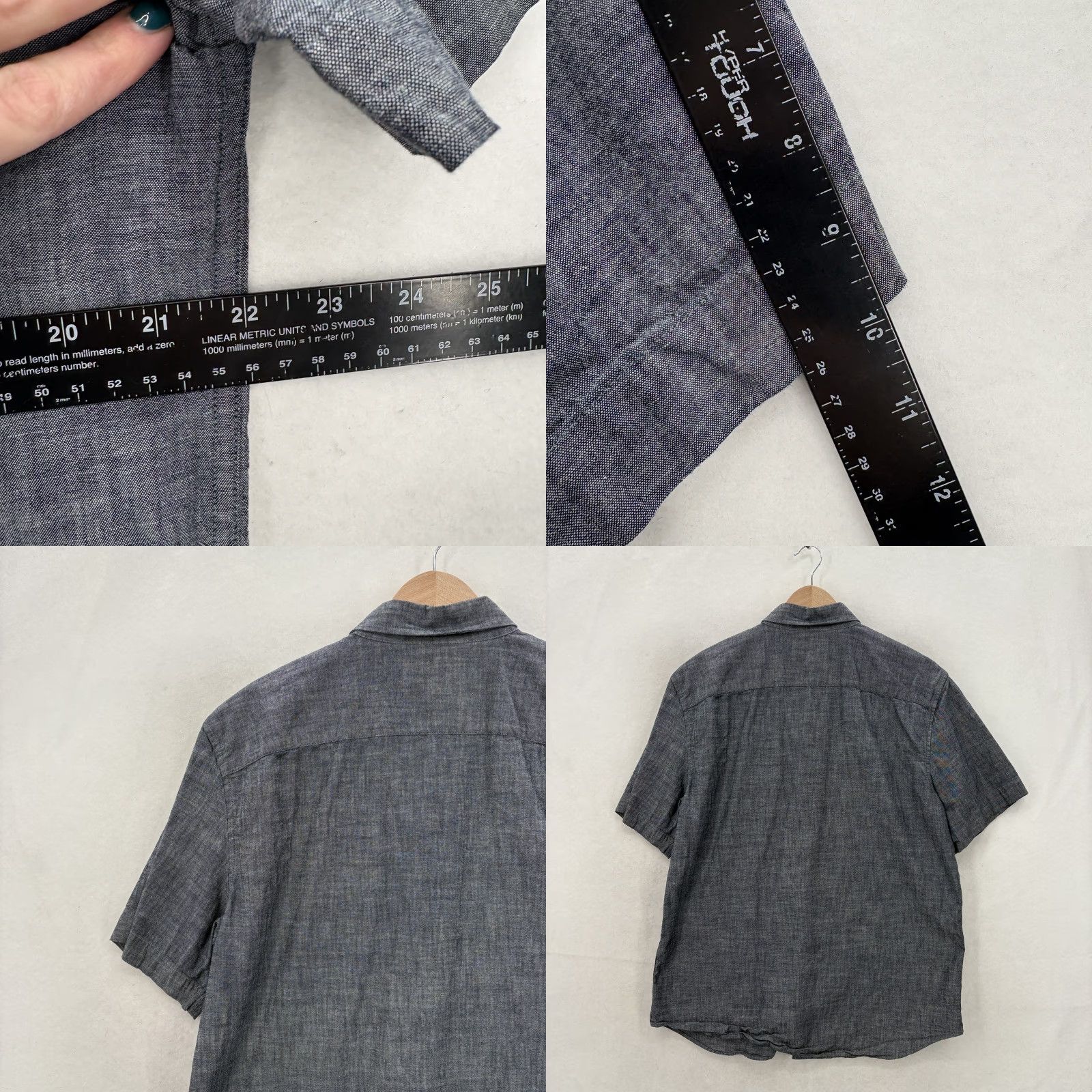 Banana Republic Banana Republic Shirt Mens Large Gray Chambray Short Sleeve Button Up Slim Fit Size US L / EU 52-54 / 3 - 8 Thumbnail