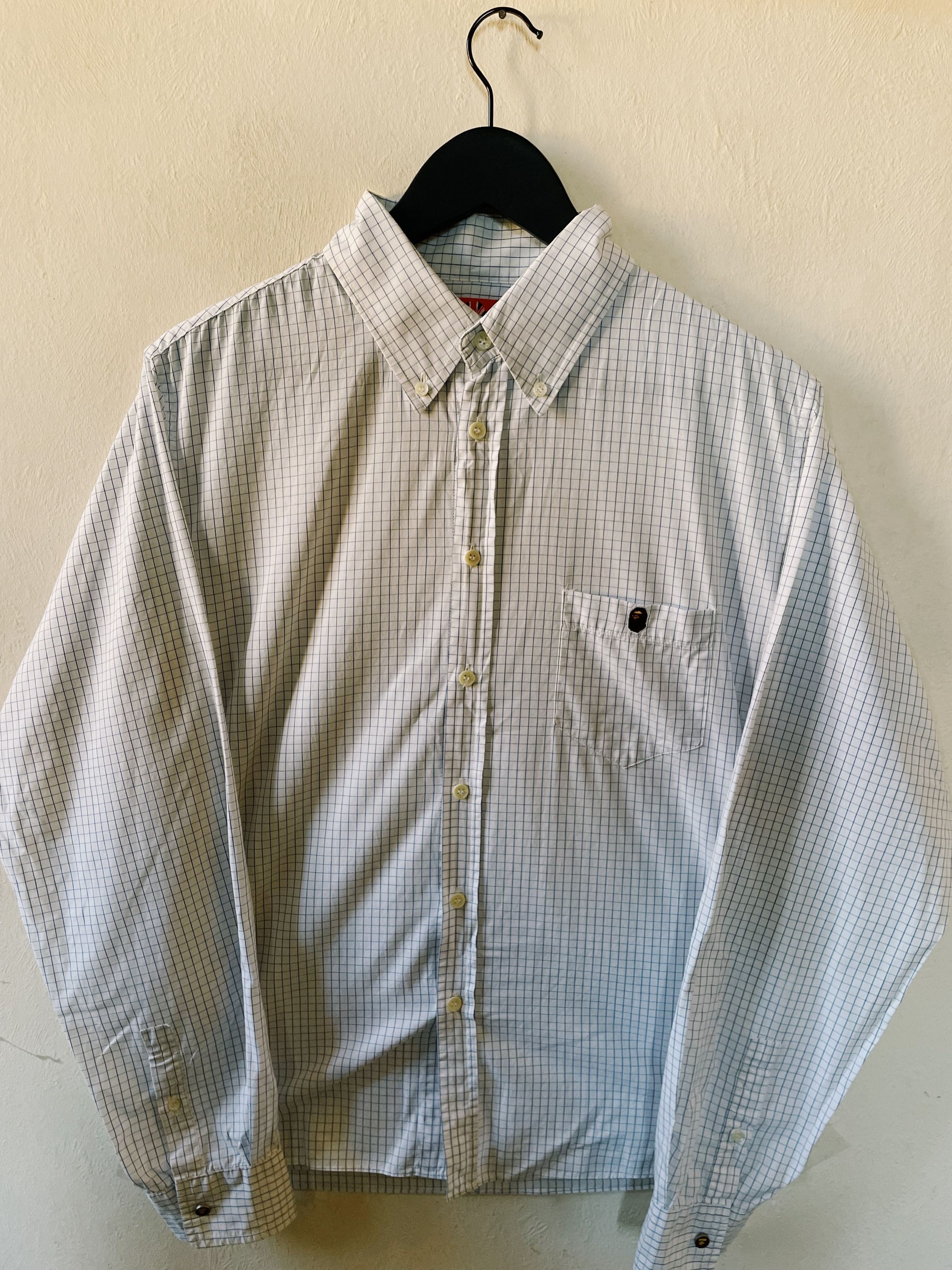 Bape Vintage Y2K Bape Head One Point Checkered Longsleeve Shirt Size US M / EU 48-50 / 2 - 1 Thumbnail
