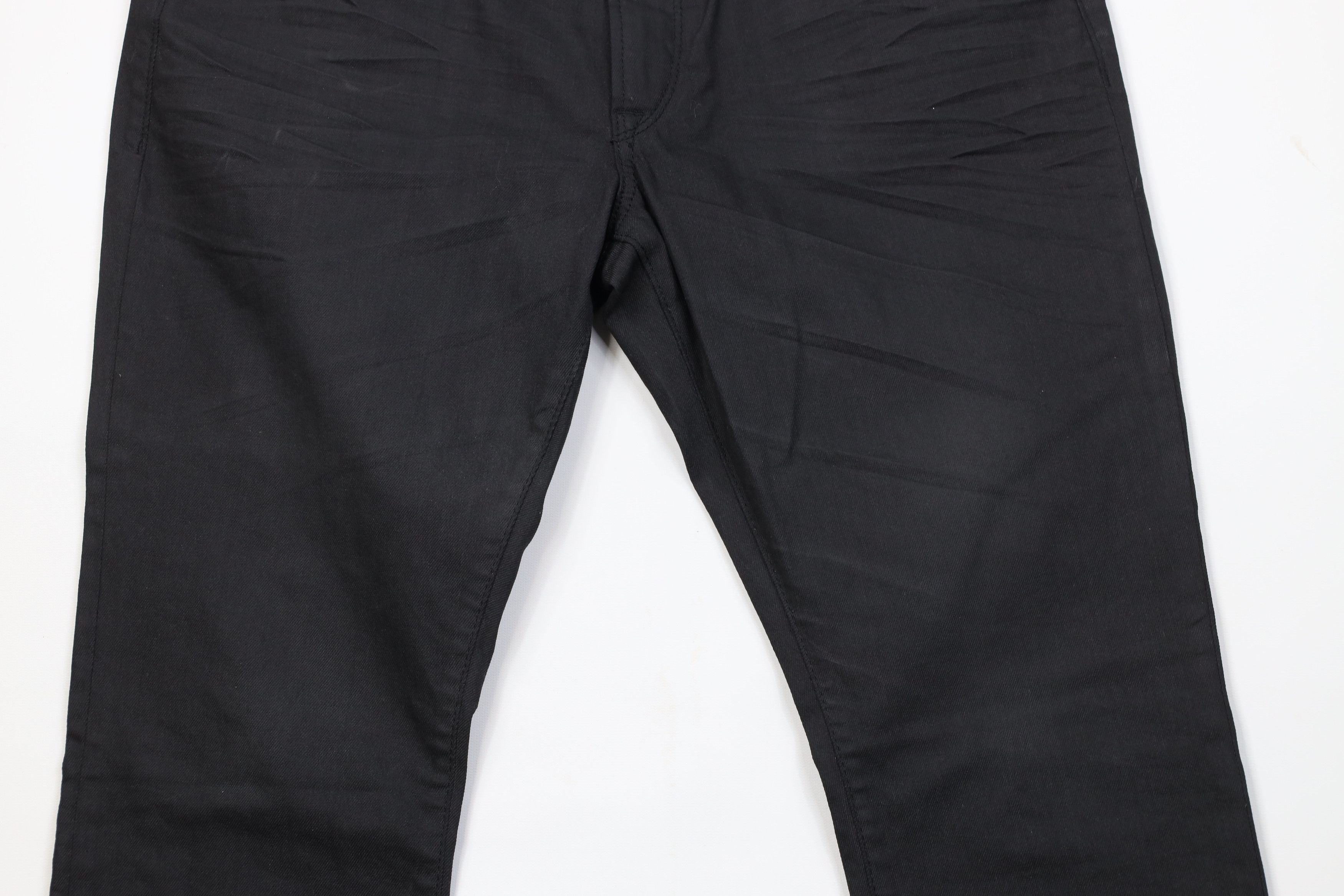 Express Express Alec Waxed Cotton Super Skinny Fit Denim Jeans Black Size US 34 / EU 50 - 3 Thumbnail