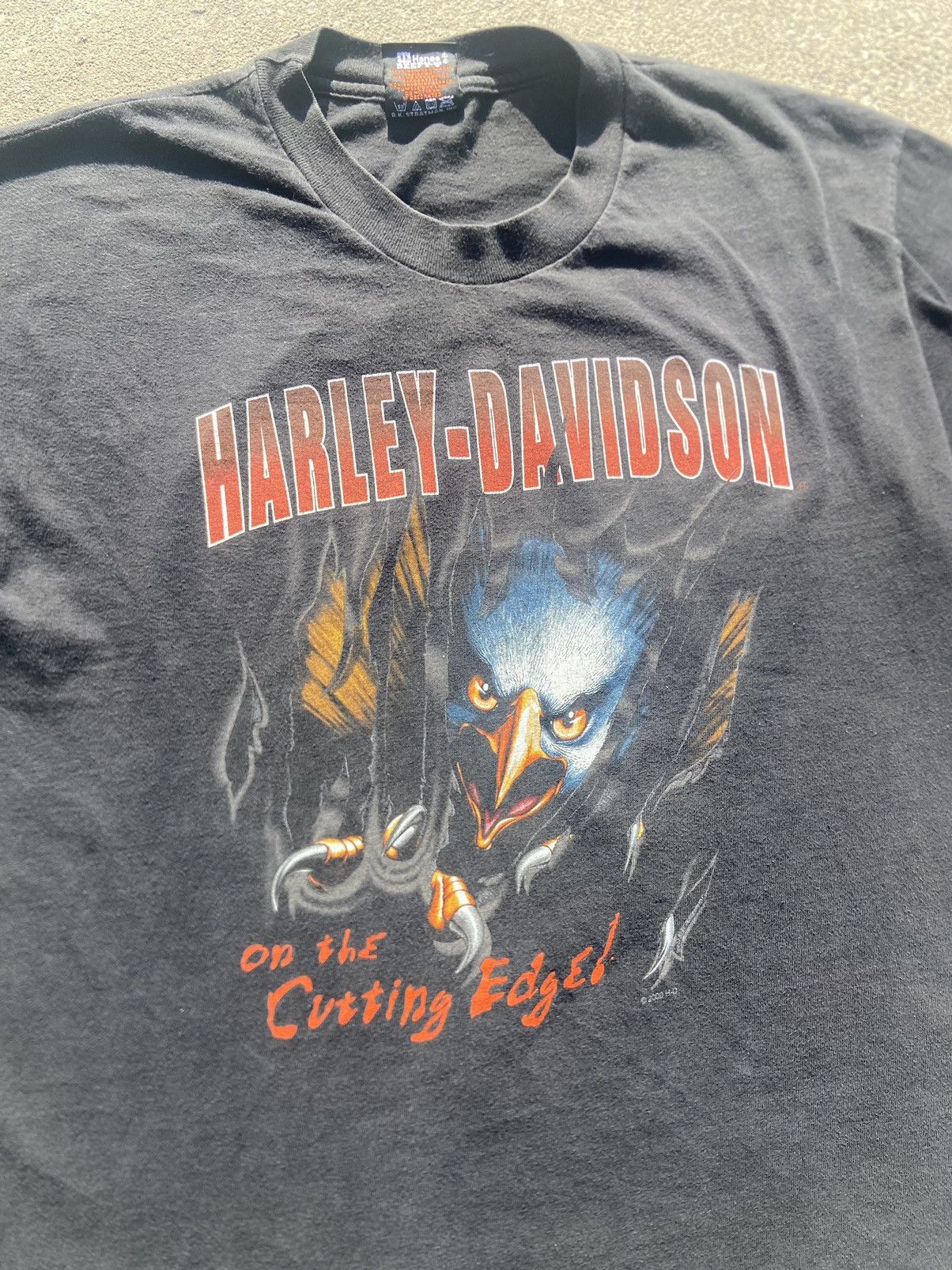 Harley Davidson Vintage 90s Harley Davidson Cutting Edge Eagles Tee Shirt Size US L / EU 52-54 / 3 - 2 Thumbnail
