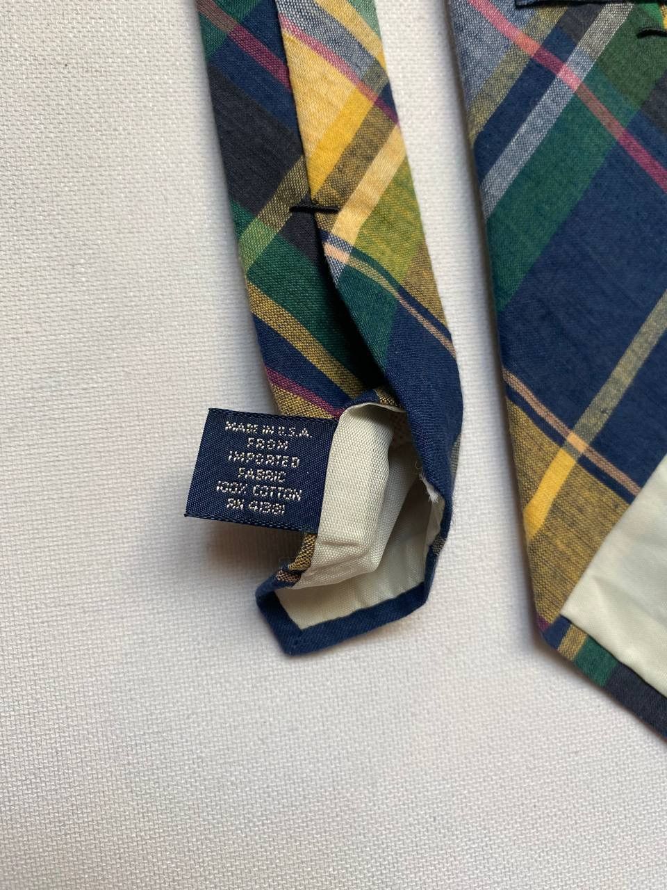 Polo Ralph Lauren Vintage 90s Polo Ralph Lauren Plaid Cotton Tie USA Made Size ONE SIZE - 3 Thumbnail