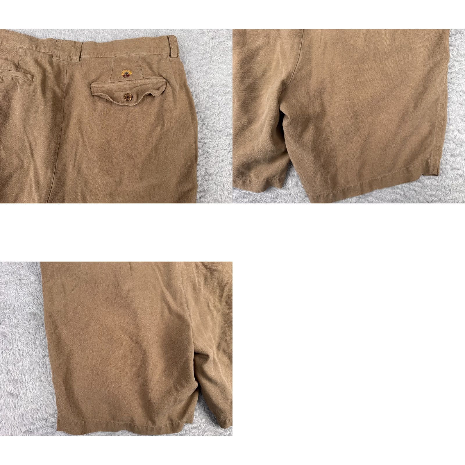 Tommy Bahama Tommy Bahama Shorts Men 36 Brown Bermuda Silk Pleated Beach Vacation 35x8 Cargo Pocket Relaxed Shorts Mens Beach Size US 36 / EU 52 - 10 Thumbnail