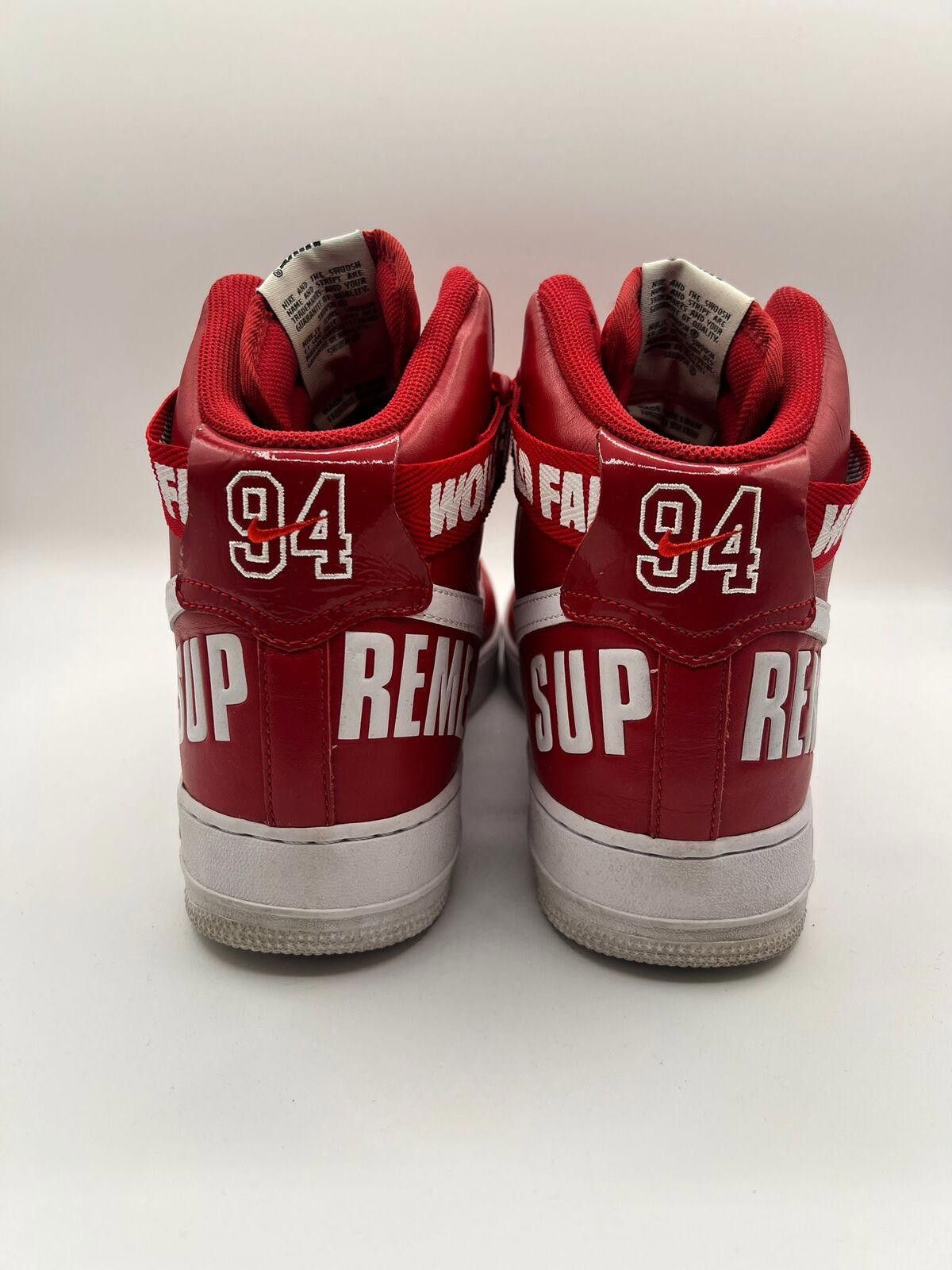 Nike Nike Air Force 1 Supreme Red Sneakers Size US 11 / EU 44 - 4 Thumbnail