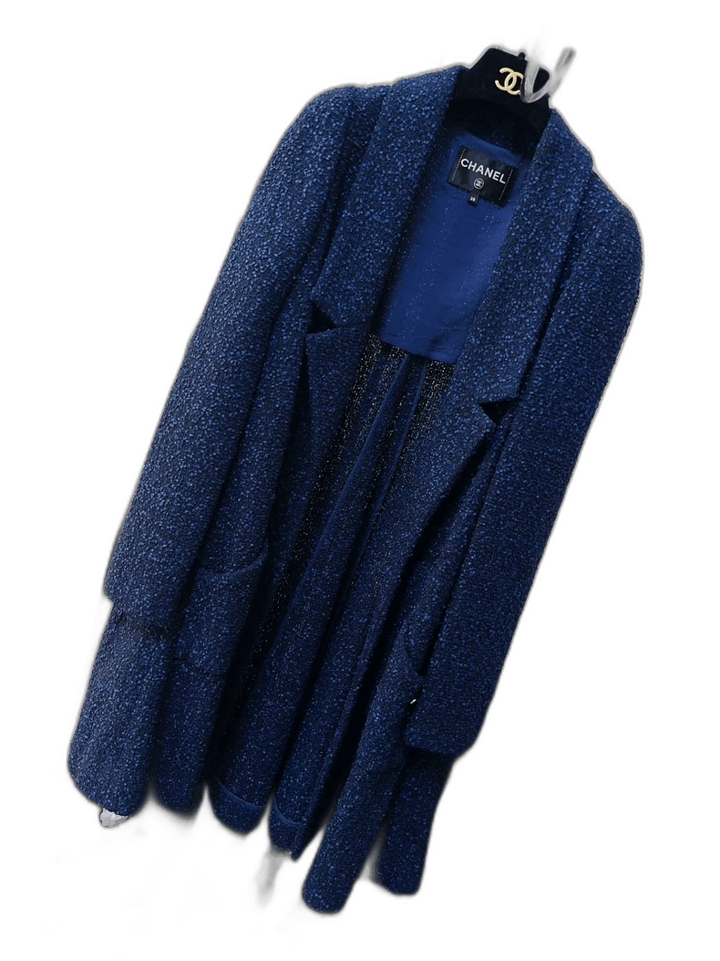 Chanel Chanel Deep Blue Woven Long Coat Size M / US 6-8 / IT 42-44 - 1 Thumbnail