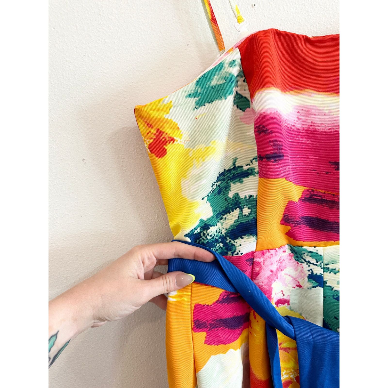 Other NWT New York & Company Colorful Watercolor Dress size 14 Size XL / US 12-14 / IT 48-50 - 4 Thumbnail