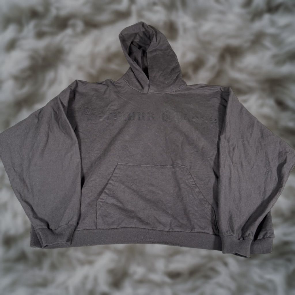 Yeezy VINTAGE Yeezy Hoodie Mens 3XL Gray Boxy Cropped Fit Logo Graphic Print Fleece Pullover Crew Neck Long Sleeve Size US XXL / EU 58 / 5 - 1 Thumbnail