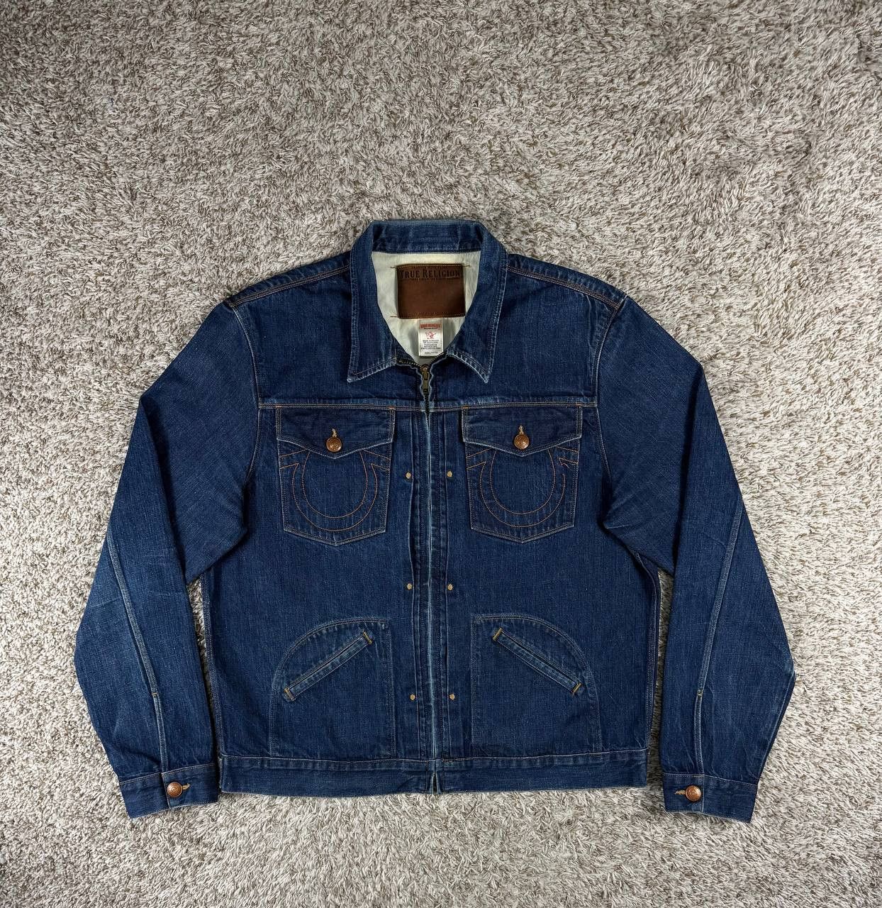 True Religion True Religion Zip Front Trucker 50's Denim Jacket 3XL Size US XXL / EU 58 / 5 - 1 Thumbnail