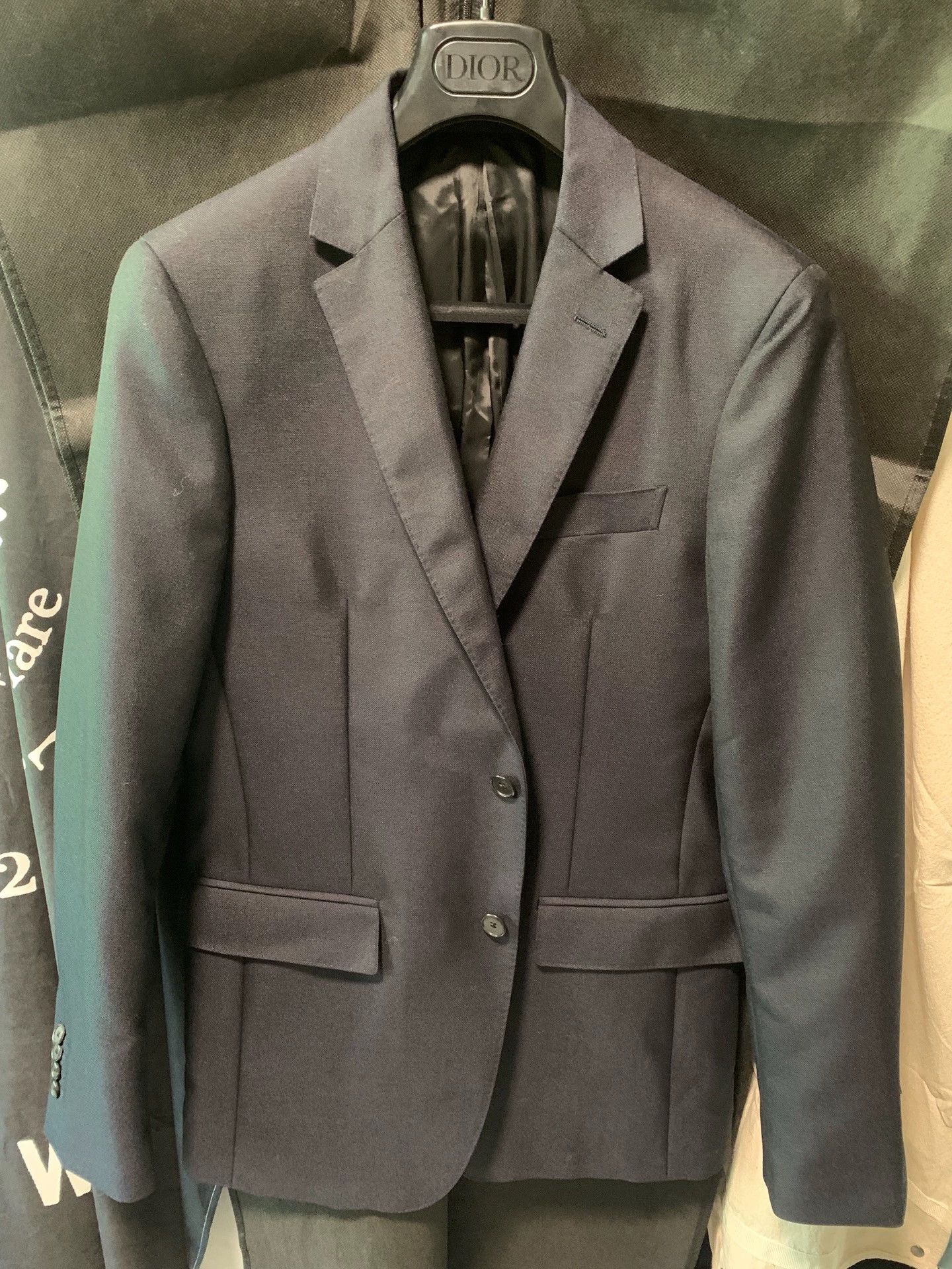 Calvin Klein CK 205W39NYC Raf Simons Wool Mohair Slim Navy Blazer46 Size 46S - 2 Thumbnail