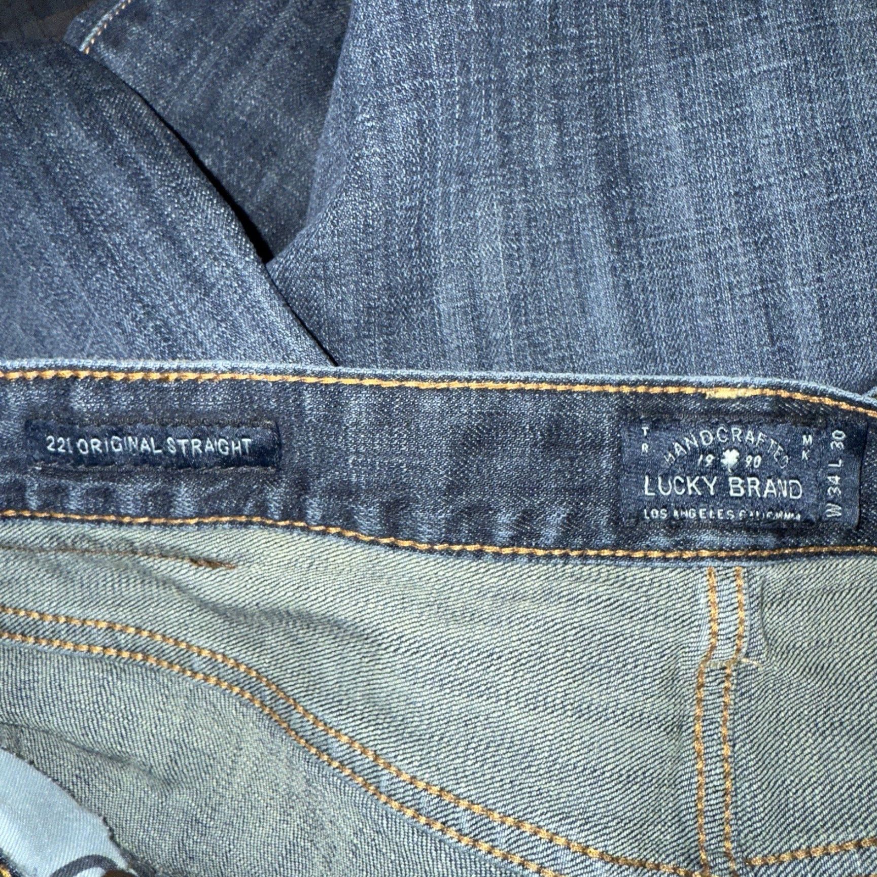 Lucky Brand Lucky Brand Blue Cotton 221 Original Straight Jeans Mens Size 34x30 Size US 34 / EU 50 - 4 Thumbnail