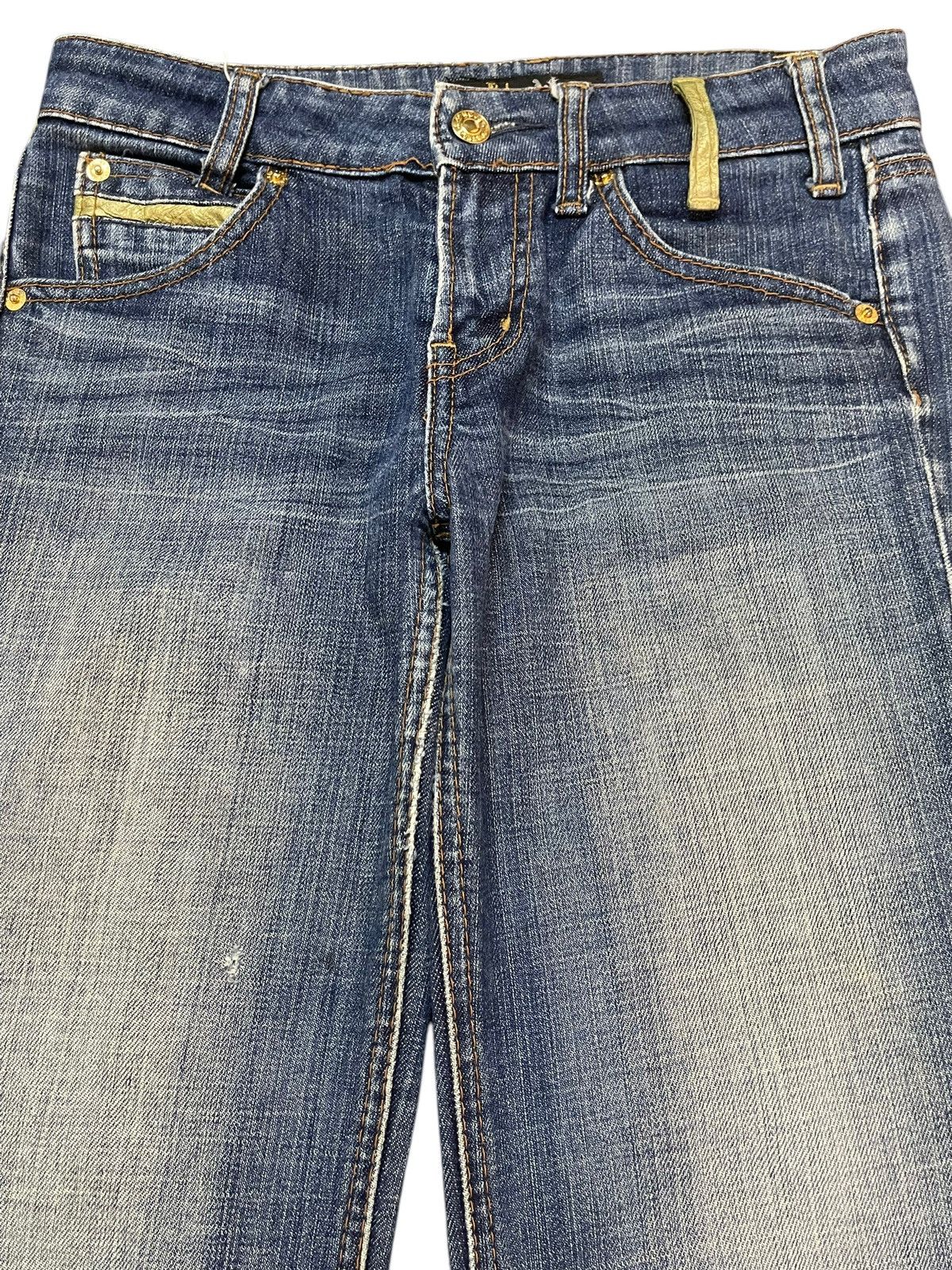 14th Addiction Vintage Japanese Brand Blue Faded Wash Style Flare Jeans Size US 28 / EU 44 - 3 Thumbnail