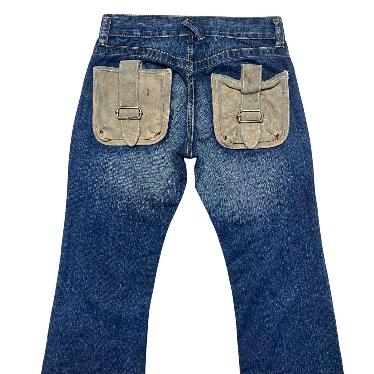 Japanese Brand Japanese Brand Leather Pocket Denim Flare Jeans Size US 27 - 9 Thumbnail