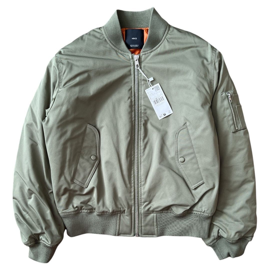 Mango MNG Khaki Oversized Bomber Jacket, S SRP: $130 Size S / US 4 / IT 40 - 1 Thumbnail