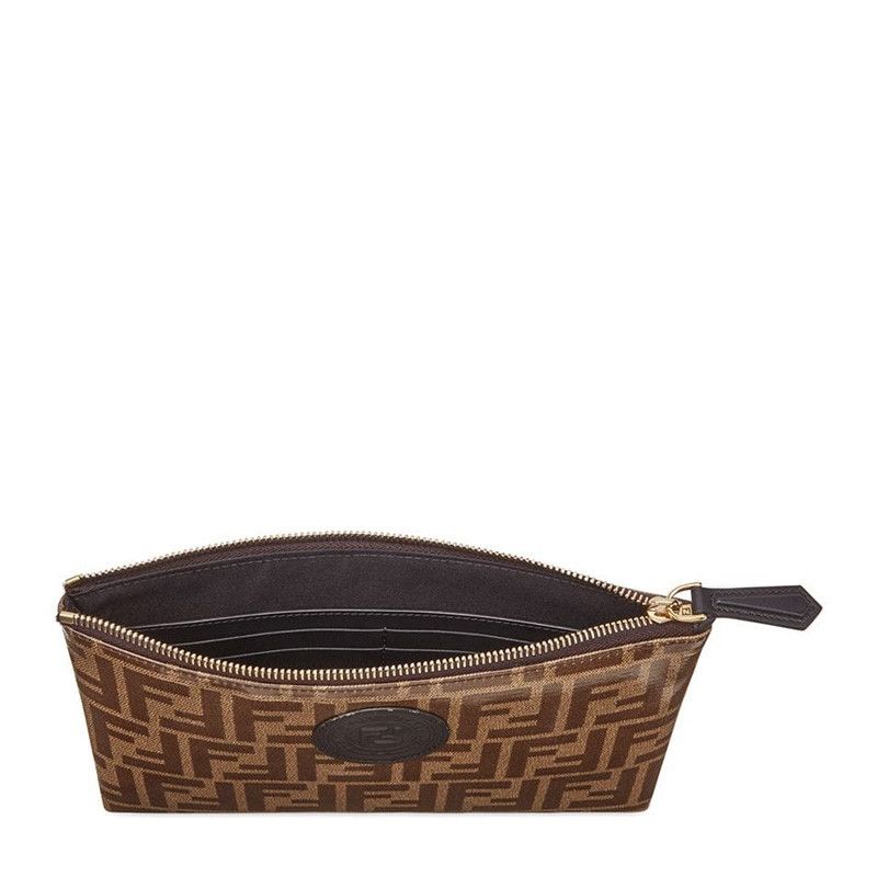 Fendi o1s1wg111225 Size: OS/FF Flat Pouch Small in Brown Size ONE SIZE - 3 Thumbnail