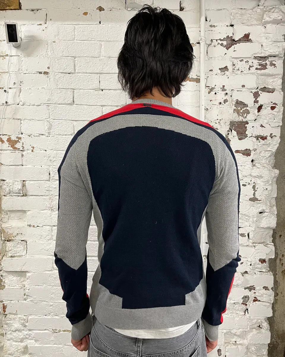 Dirk Bikkembergs Bikkembergs Grey Navy Red Colorblock Sweater Size US M / EU 48-50 / 2 - 2 Thumbnail