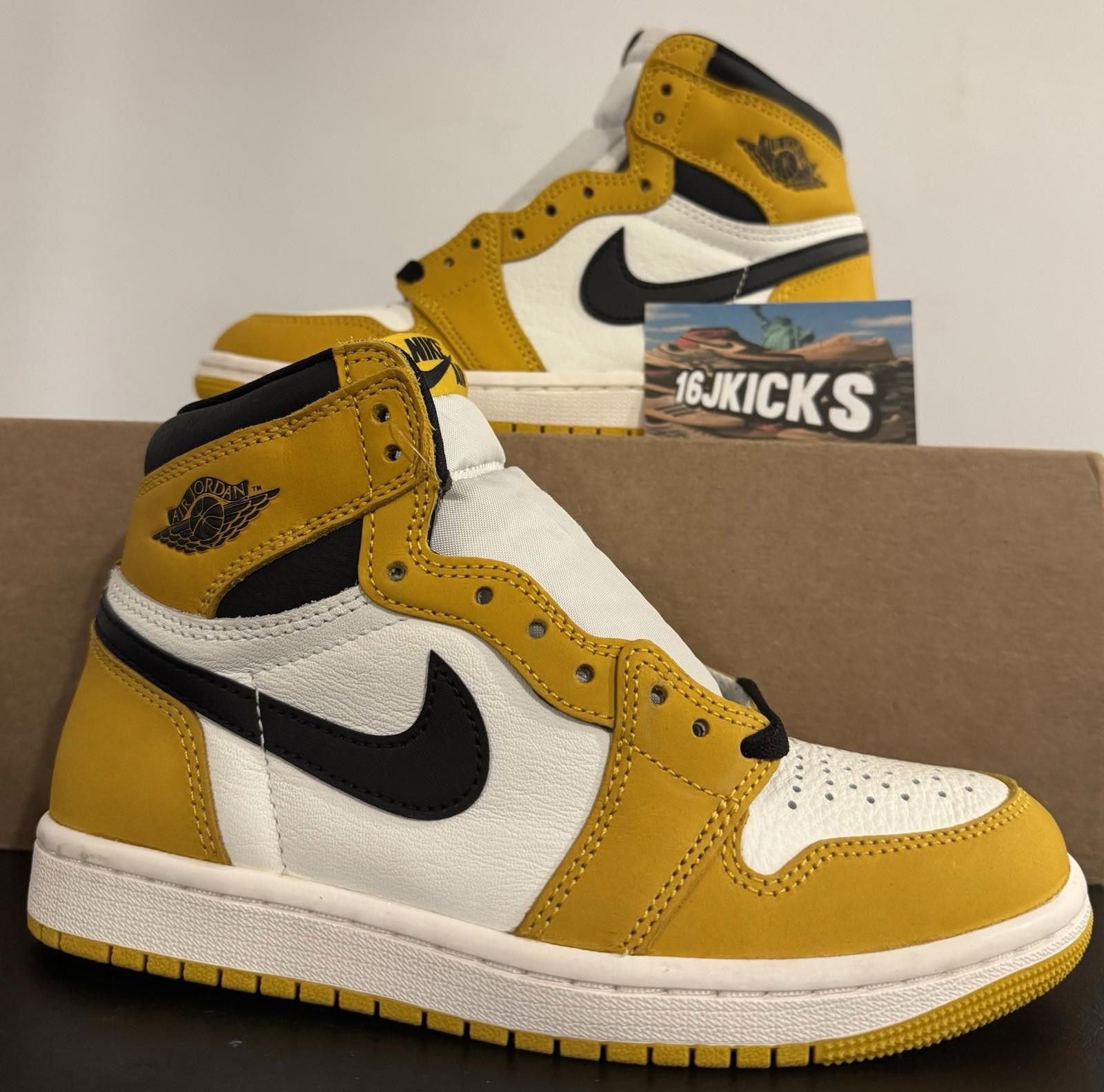 Jordan Brand Size 4.5 Mens Jordan 1 Retro High OG Yellow Ochre Size US 5 / EU 37 - 1 Thumbnail