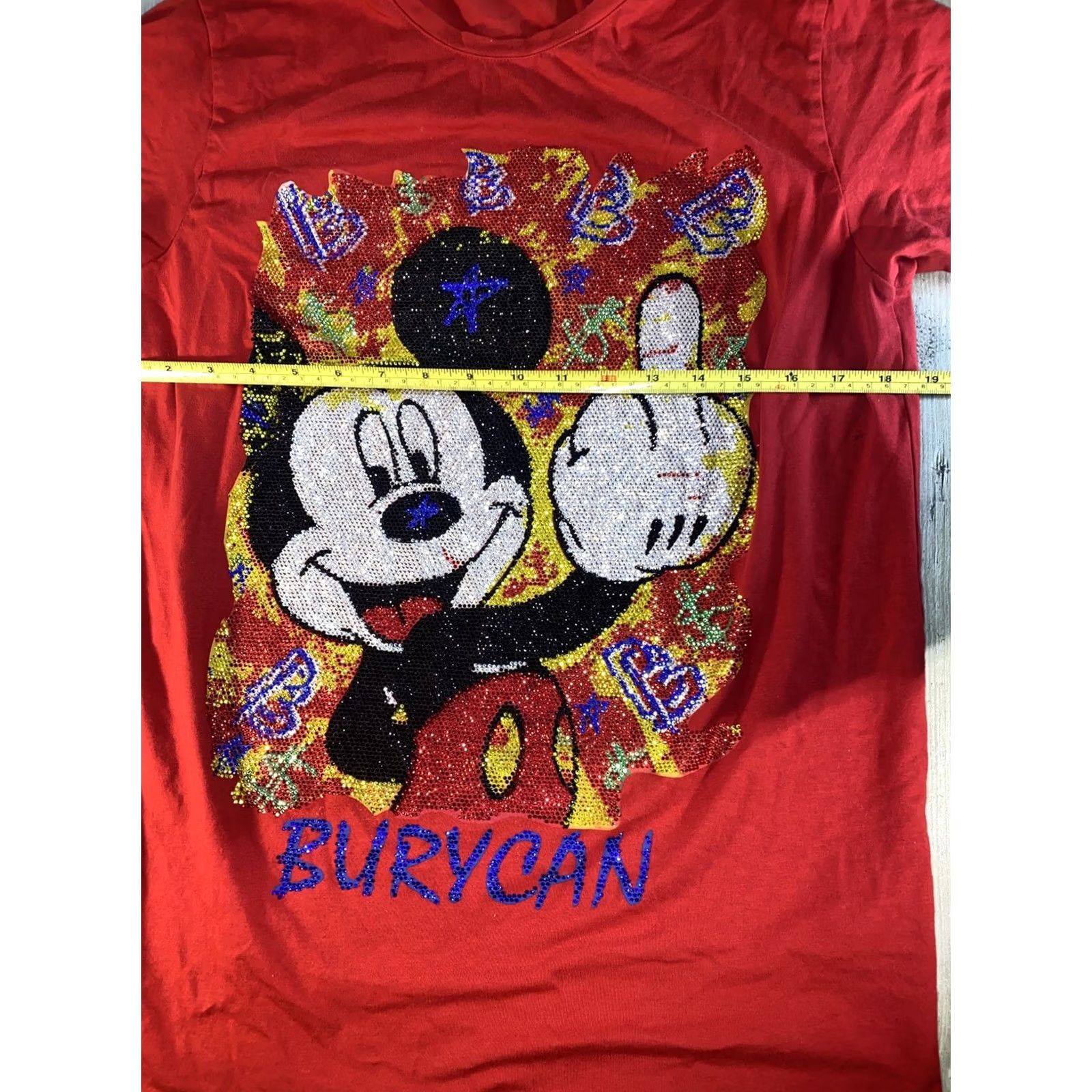 Vintage Burycan T-Shirt Mickey Mouse Size M Red Men Regular Adult Medium Boys Girls Mens Womens Size US M / EU 48-50 / 2 - 5 Thumbnail