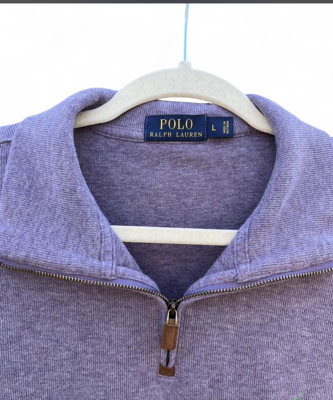 Polo Ralph Lauren Polo Ralph Lauren Rib Quarter-Zip Sweater Lavender Large Size US L / EU 52-54 / 3 - 5 Thumbnail