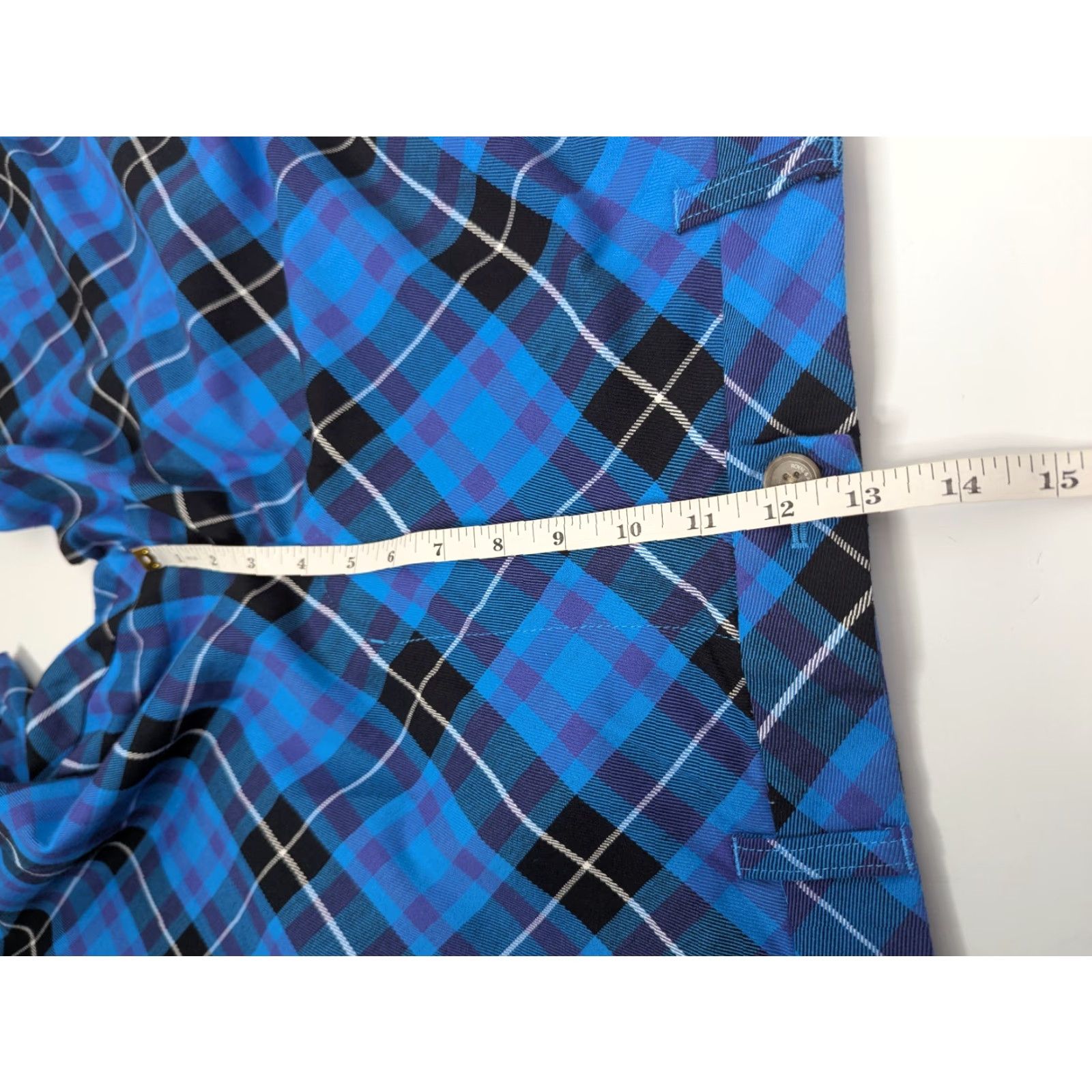 Vintage Royal & Awesome Shorts Bermuda Men 38 Plaid Blue Twill Flat Front Casual Golf Size US 38 / EU 54 - 5 Thumbnail