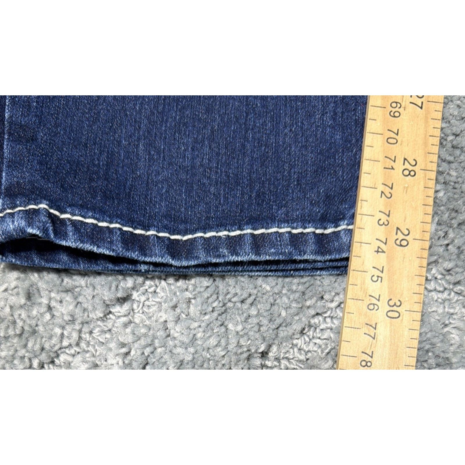 Seven 7 Seven 7 Skinny Jeans Blue Denim Embellished Size 10 33x29 Size 32" / US 10 / IT 46 - 8 Thumbnail