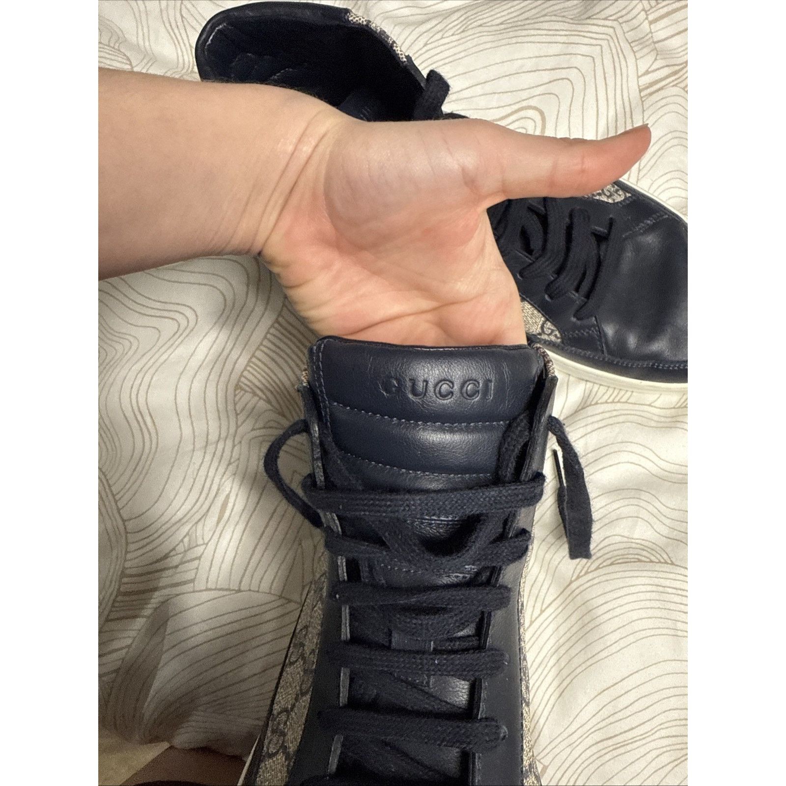 Gucci Gucci Men’s High Top Sneakers, Navy, Size 8.5 US Size US 8.5 / EU 41-42 - 6 Thumbnail
