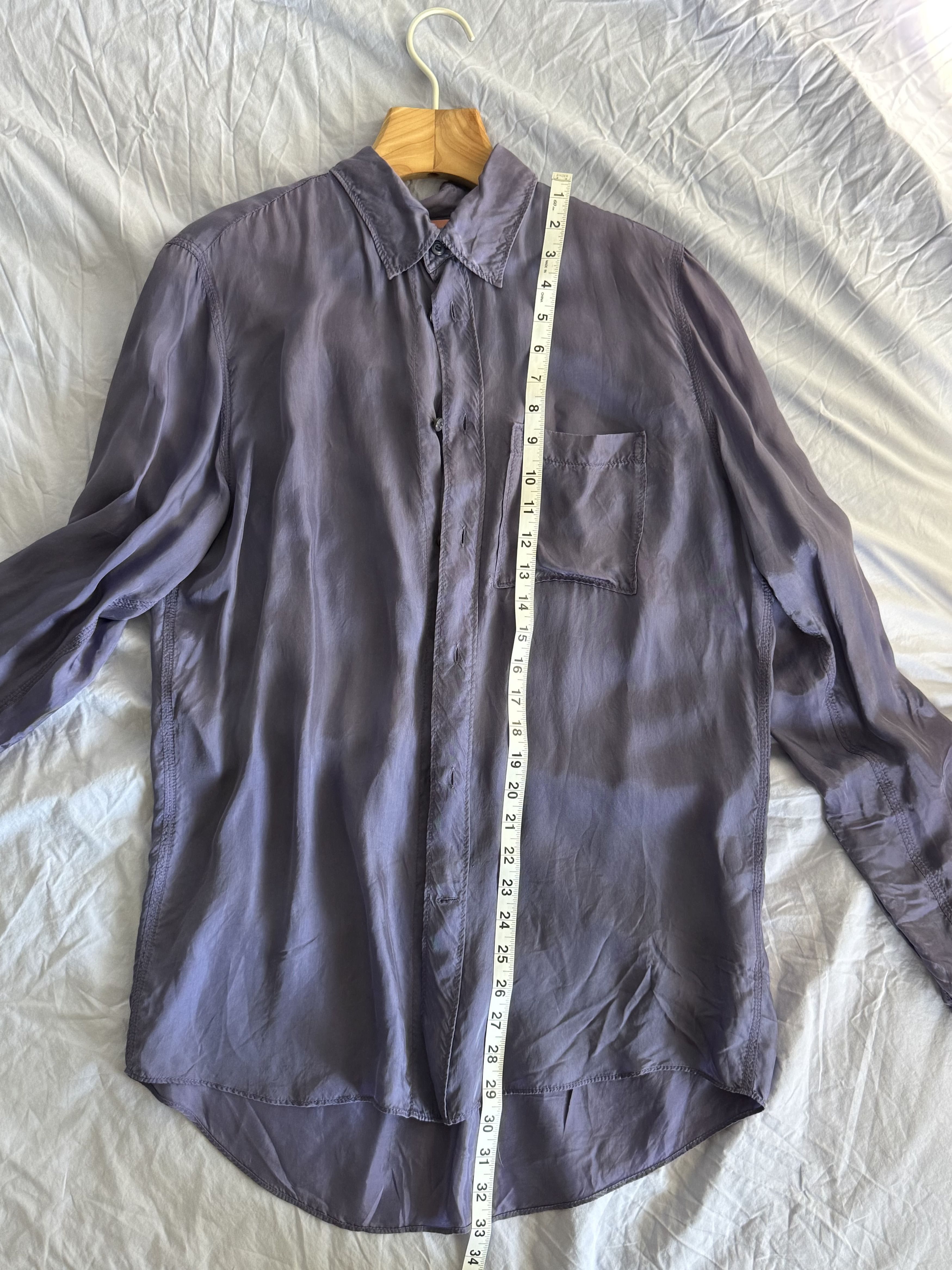 Acne Studios Acne Studios Purple Silk Button-Up Shirt Size US S / EU 44-46 / 1 - 9 Thumbnail