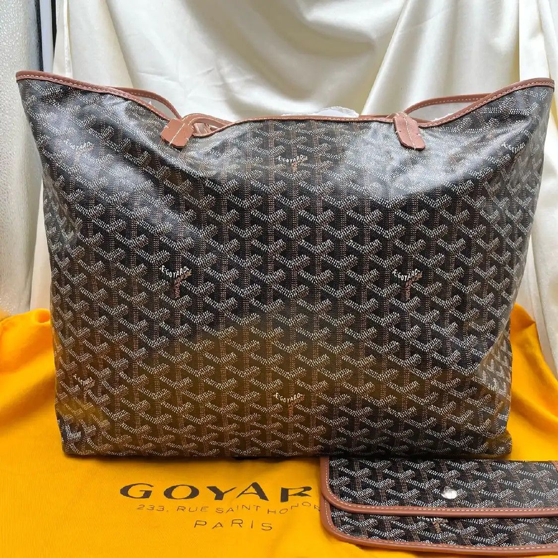 Goyard Saint Louis Large Brown Coated Canvas Shoulder Bag, Women's