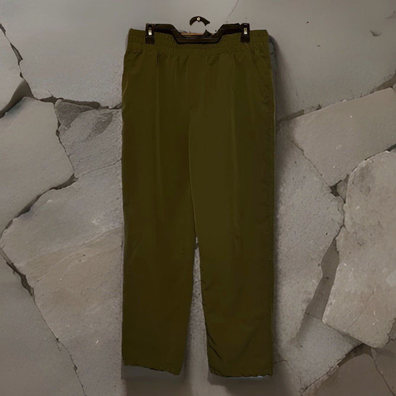 Vintage Apana Pants Jogger Active Yoga Women Large Army Green Elastic Waist 32x28 Size 36" / US 14 / IT 50 - 3 Thumbnail