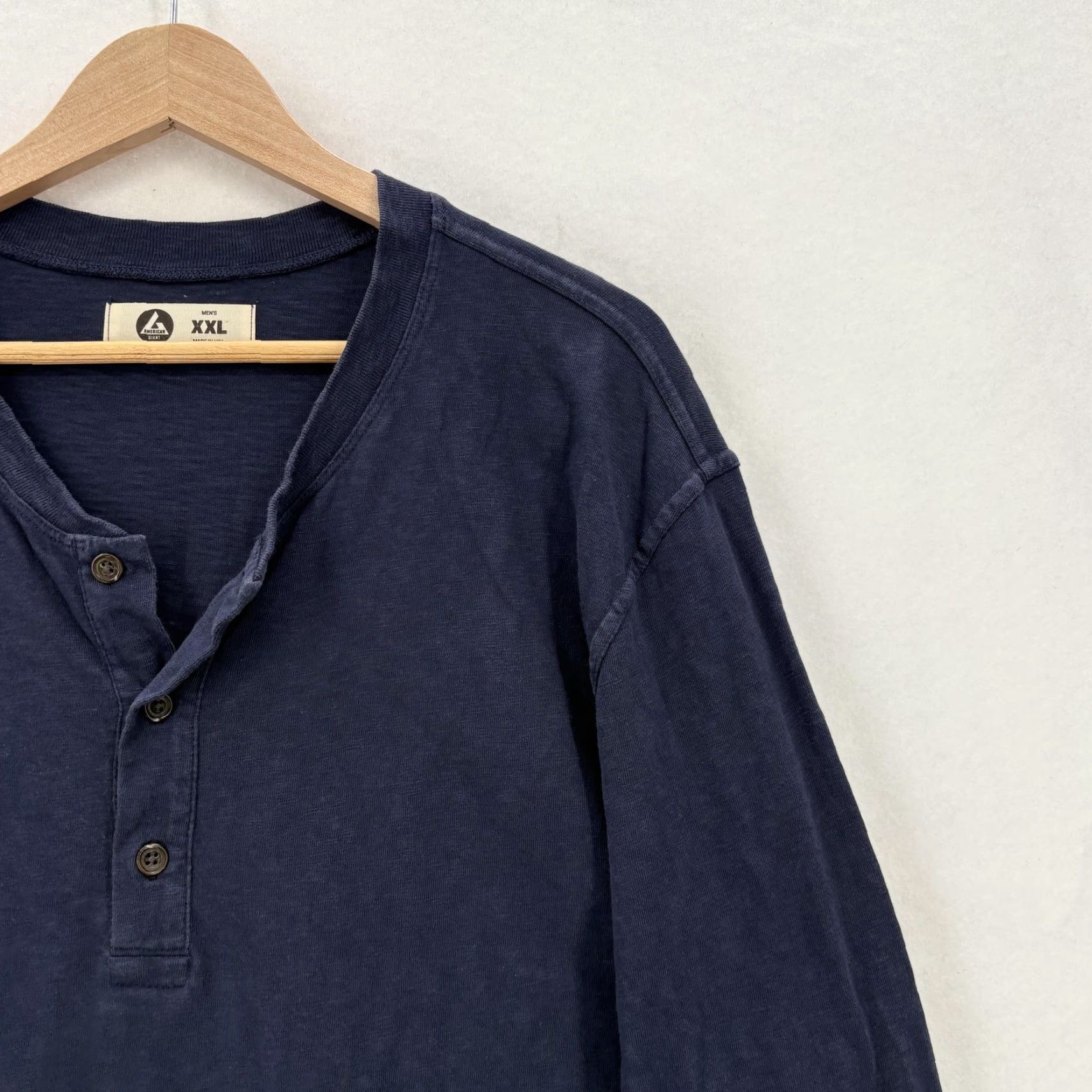 Vintage American Giant Shirt Mens 2XL Blue Cotton Long Sleeve Henley Made USA Casual Size US XXL / EU 58 / 5 - 2 Thumbnail