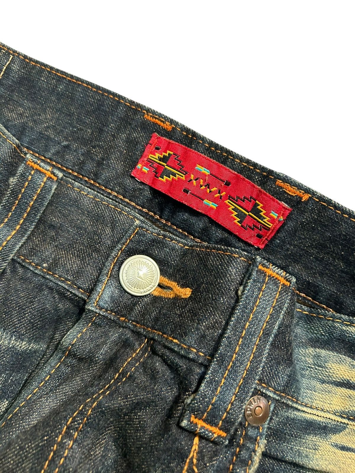 Japanese Brand × Kapital × Vintage FLARE💥 EDWIN XVS NAVAJO MUDWASH RUSTY PUNK GRUNGE DENIM Size US 37 - 7 Thumbnail