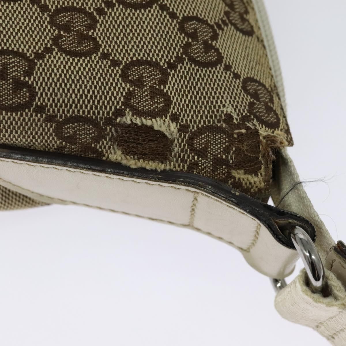 Gucci GUCCI GG Canvas Shoulder Bag Beige Silver Size ONE SIZE - 14 Thumbnail