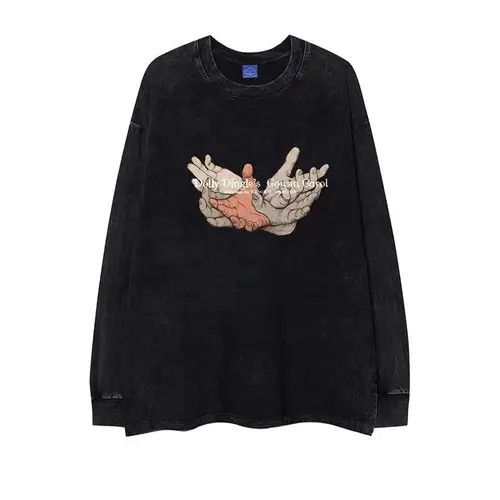 Japanese Brand Vintage Hip Hop Hand Printed Aged Long Sleeve T-Shirt Size US XL / EU 56 / 4 - 4 Thumbnail