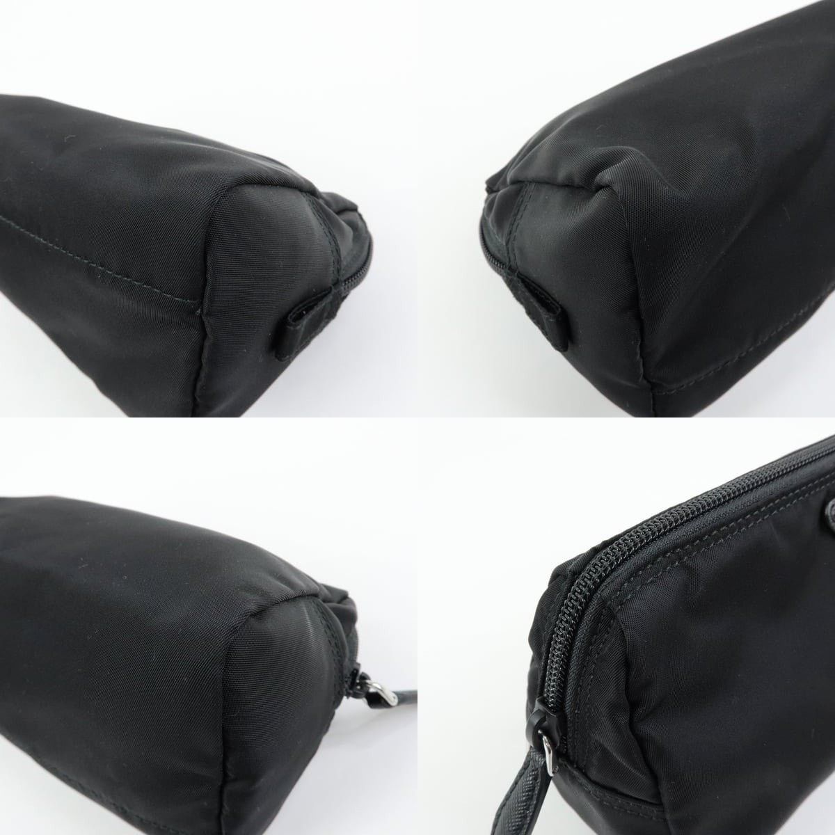 Prada Prada Triangle Logo Nylon Cosmetic Pouch Black Size ONE SIZE - 4 Thumbnail