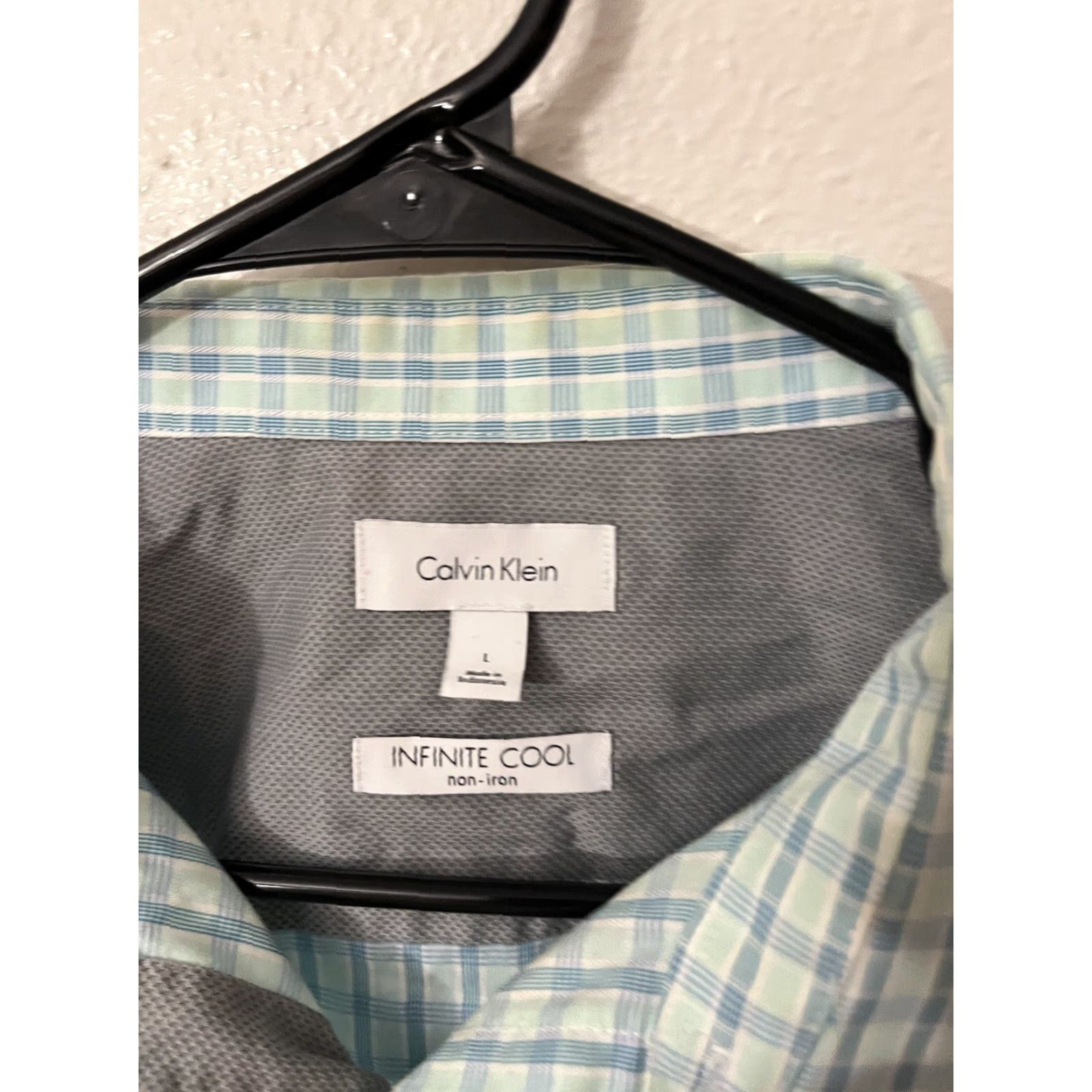 Calvin Klein Calvin Klein Shirt Mens Large Blue Plaid Infinite Cool Non Iron Long Sleeve Size US L / EU 52-54 / 3 - 3 Thumbnail