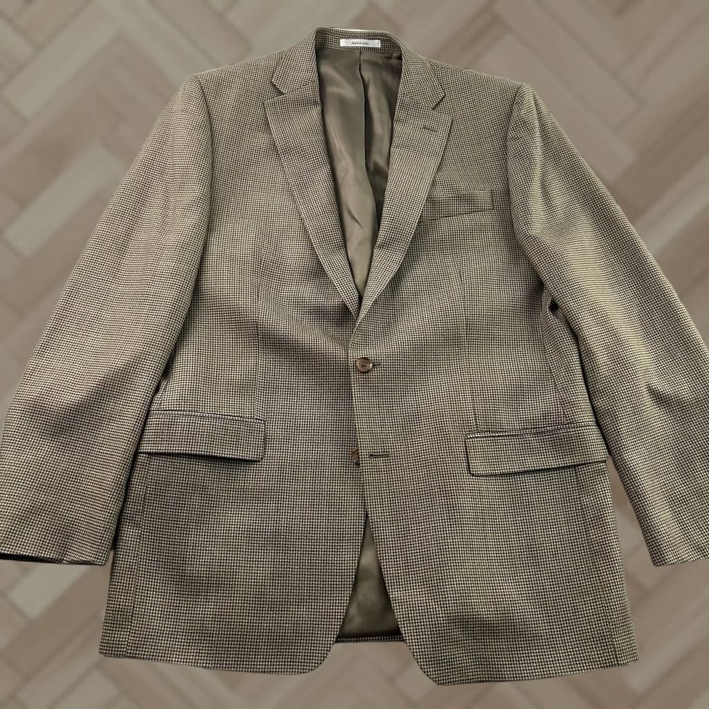 Ralph Lauren Lauren Ralph Lauren Blazer Shirt Men 42 Long Brown Wool Silk Tweed Notch Lapel Two-Button 2 Piece Vintage N/A Size 42R - 1 Thumbnail