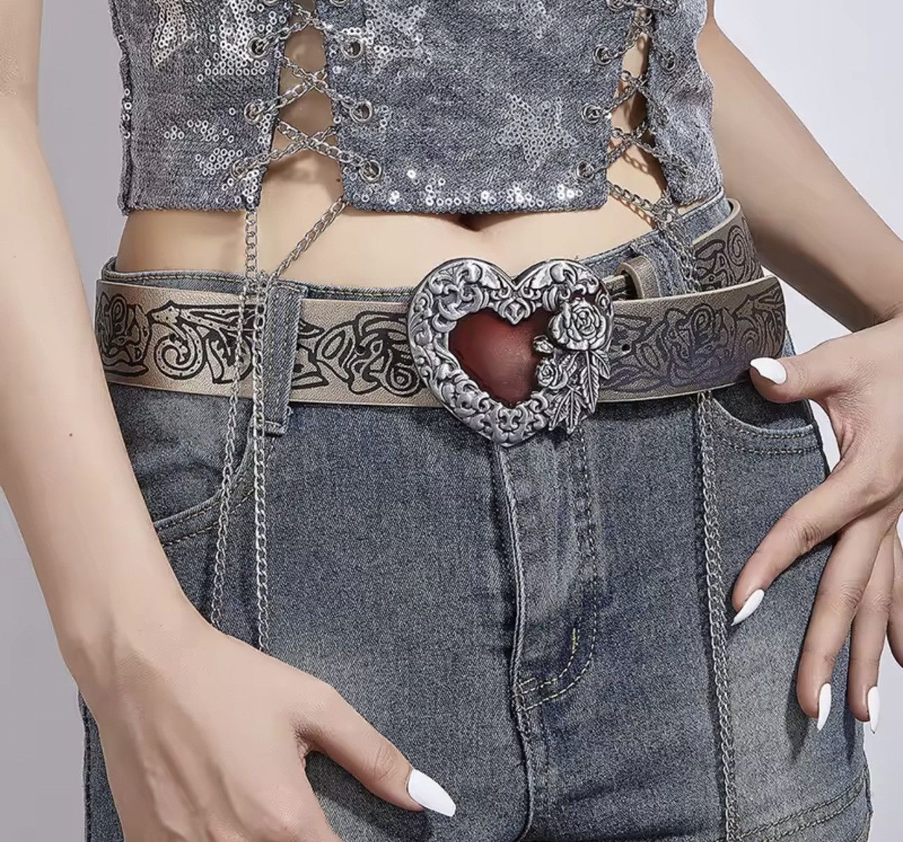 Japanese Brand RoseHeart Buckle Belt Size ONE SIZE - 1 Thumbnail